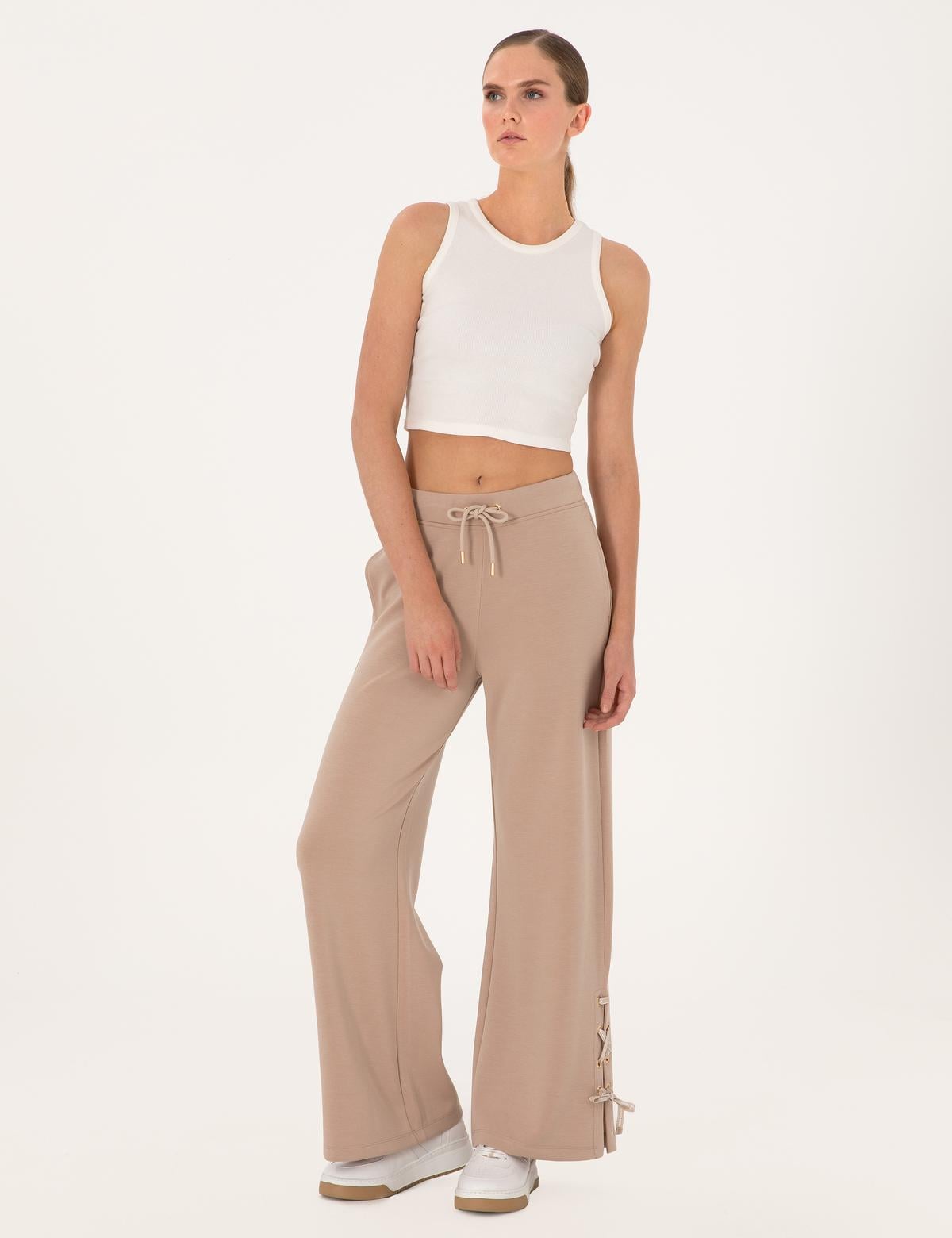 Bej Flare Fit Modal Karışımlı Eşofman Altı - 50301431005