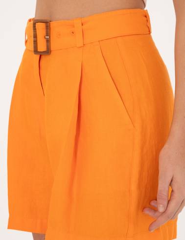 Turuncu Comfort Fit Bermuda Şort