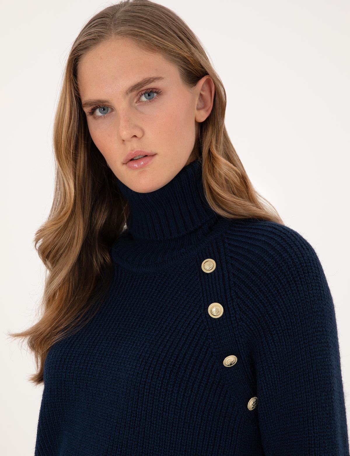 Lacivert Comfort Fit Balıkçı Yaka Kazak - 50310923007