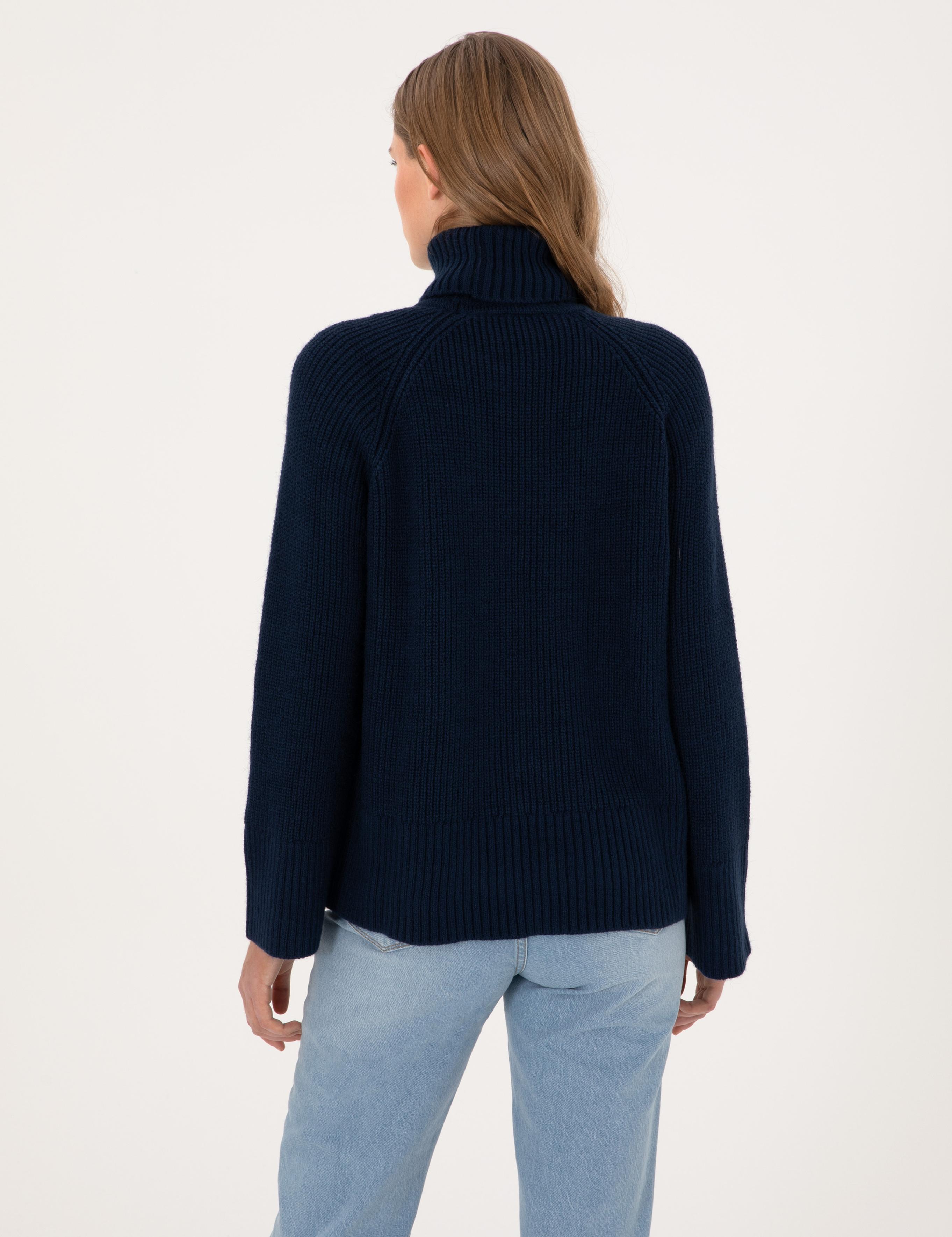 Lacivert Comfort Fit Balıkçı Yaka Kazak