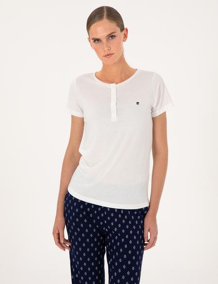 Beyaz Kısakollu Pijama Takımı - 50318966001