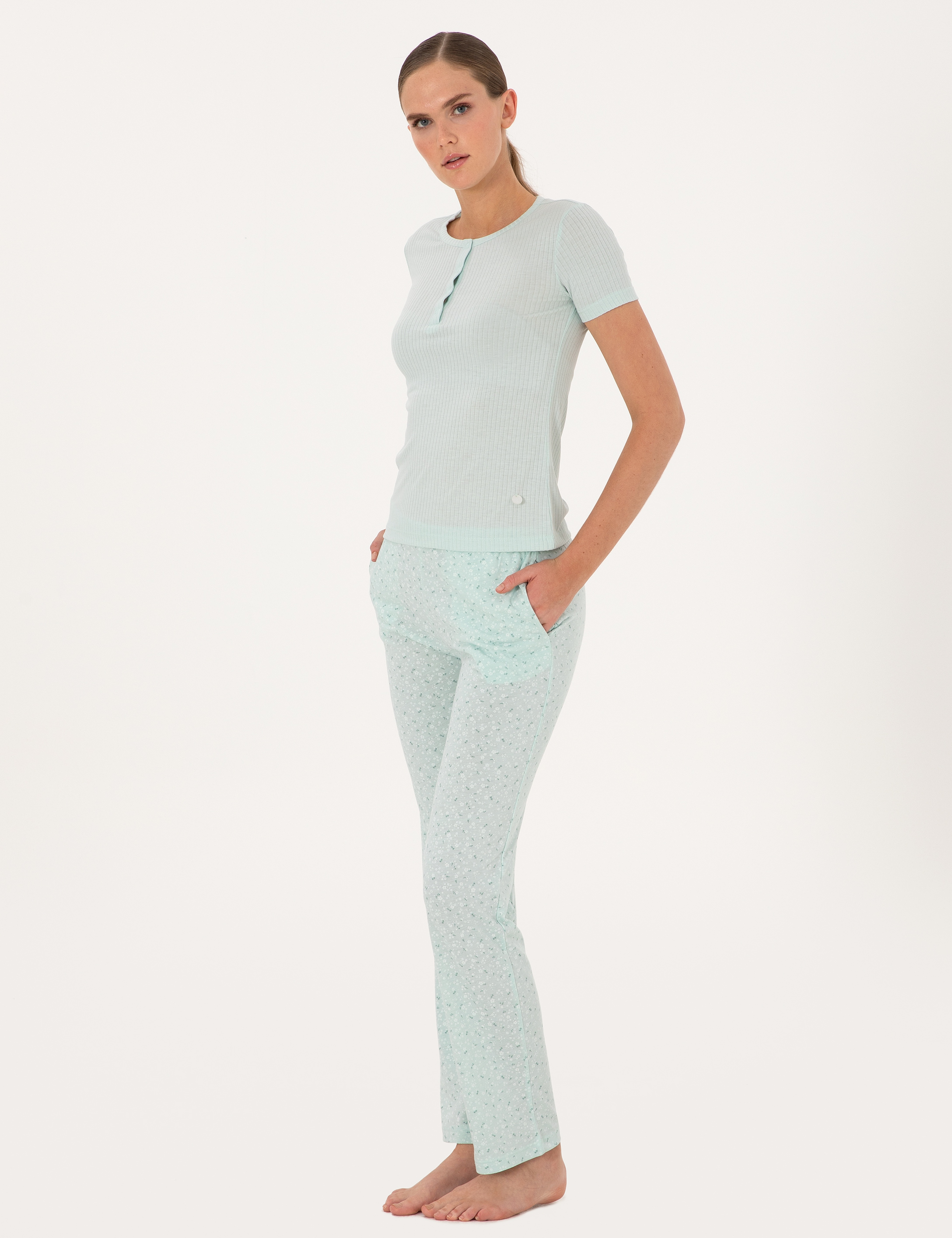 Mint Kısakollu Pijama Takımı