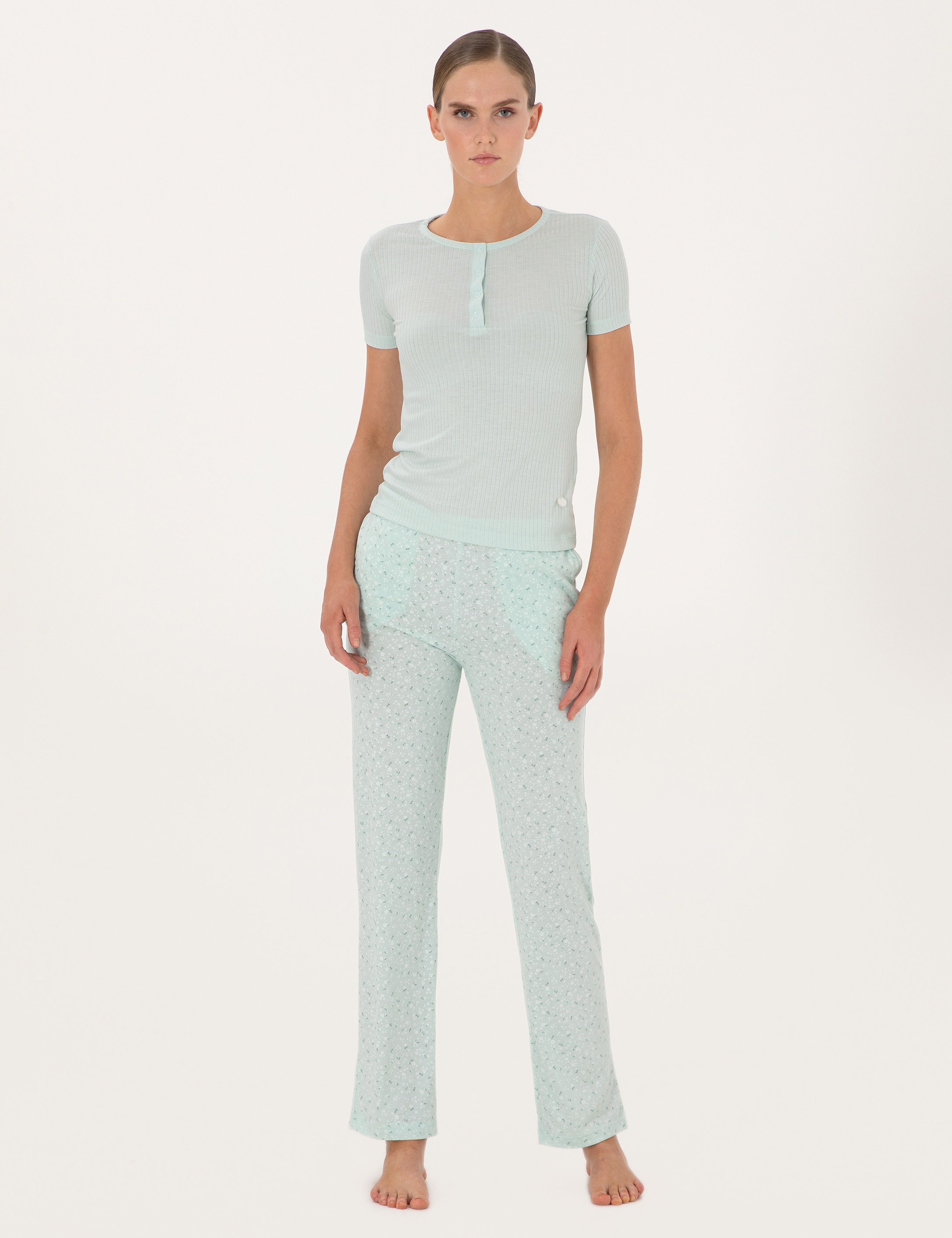 Mint Kısakollu Pijama Takımı - Image 1