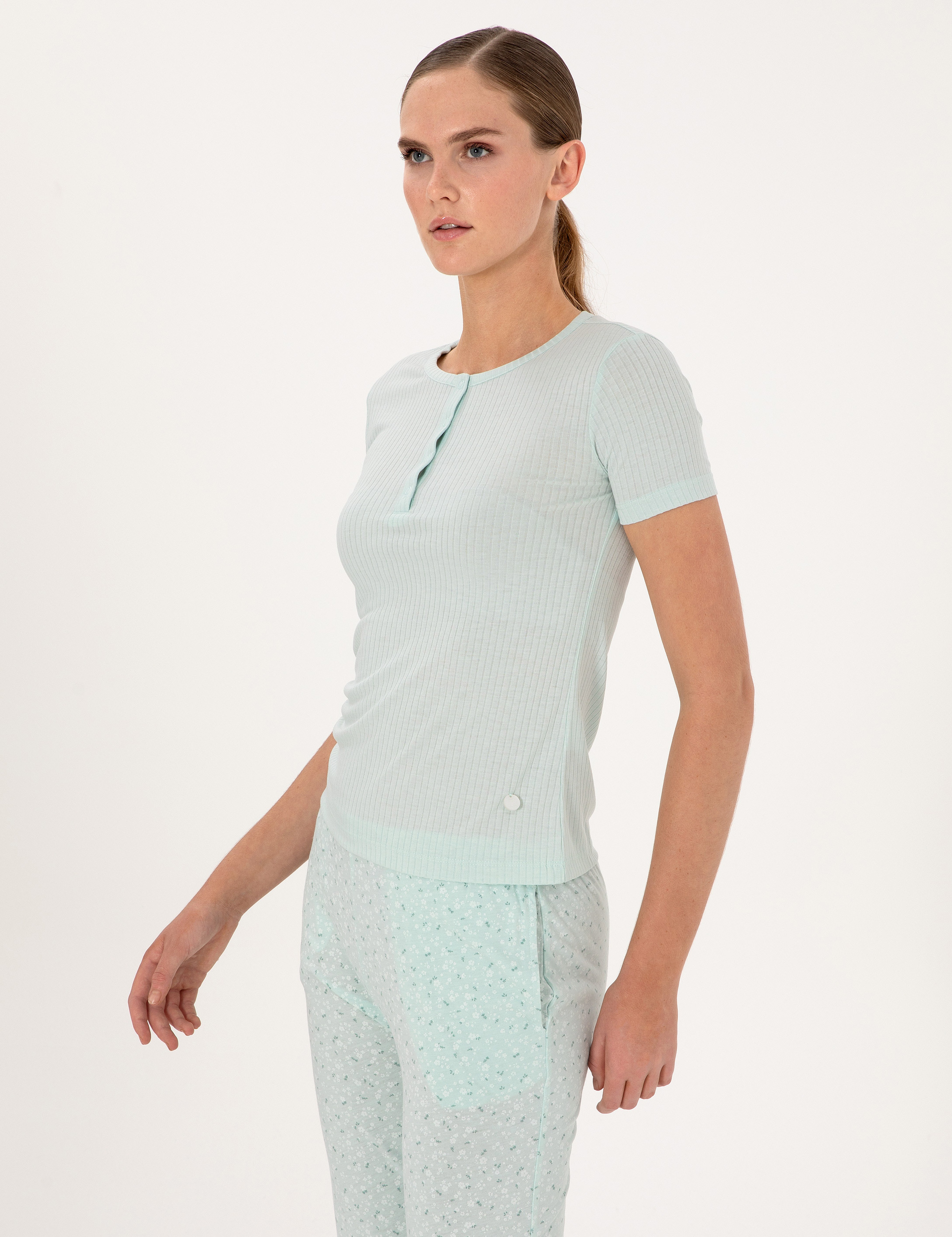 Mint Kısakollu Pijama Takımı - Image 3