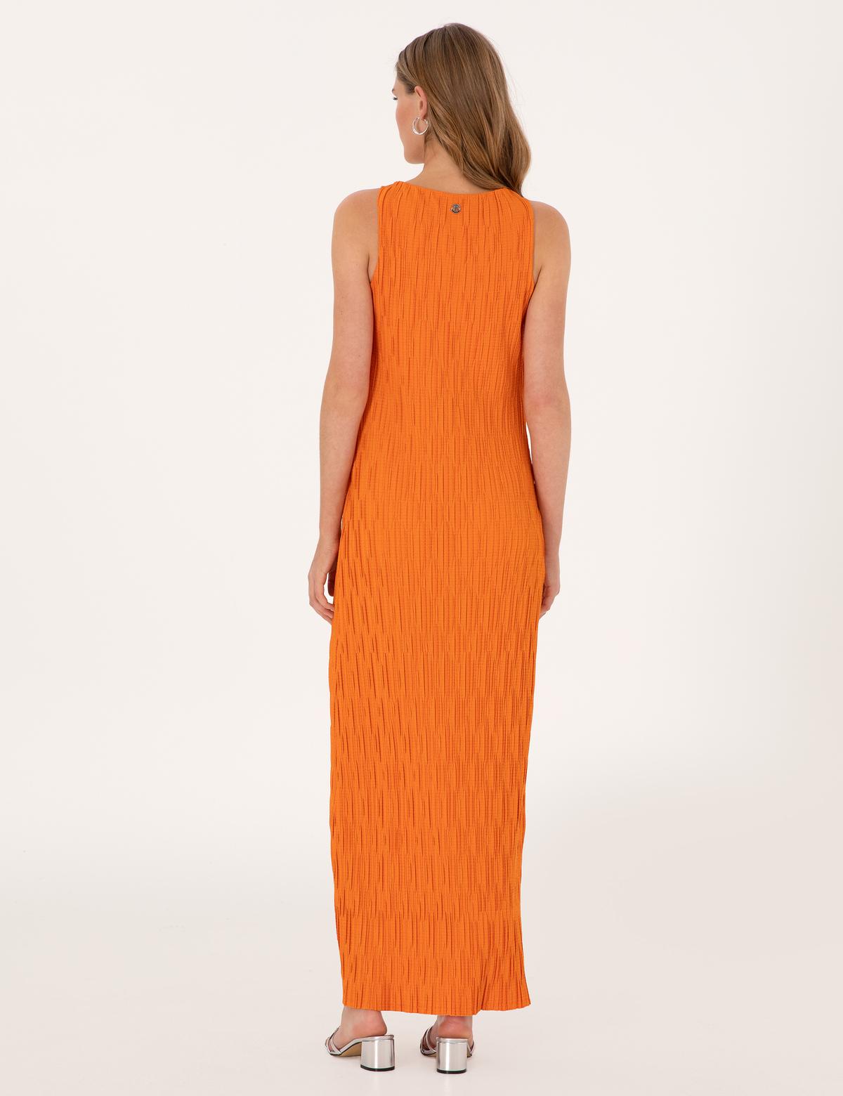 Turuncu Regular Fit Örme Elbise - 50304930012