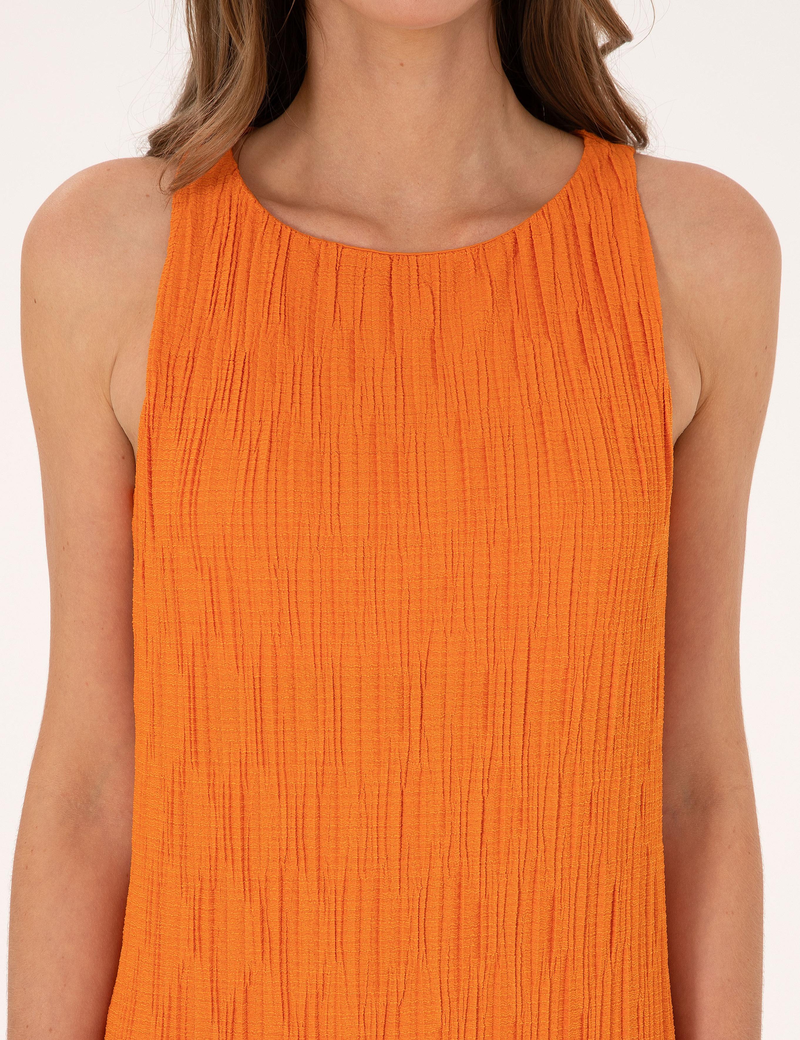 Turuncu Regular Fit Örme Elbise