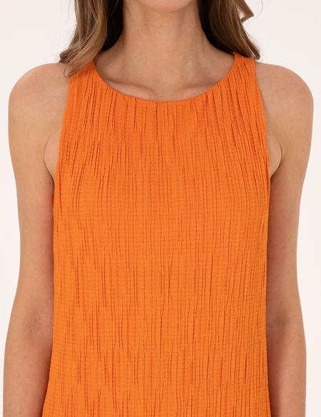 Turuncu Regular Fit Örme Elbise - 50304930012