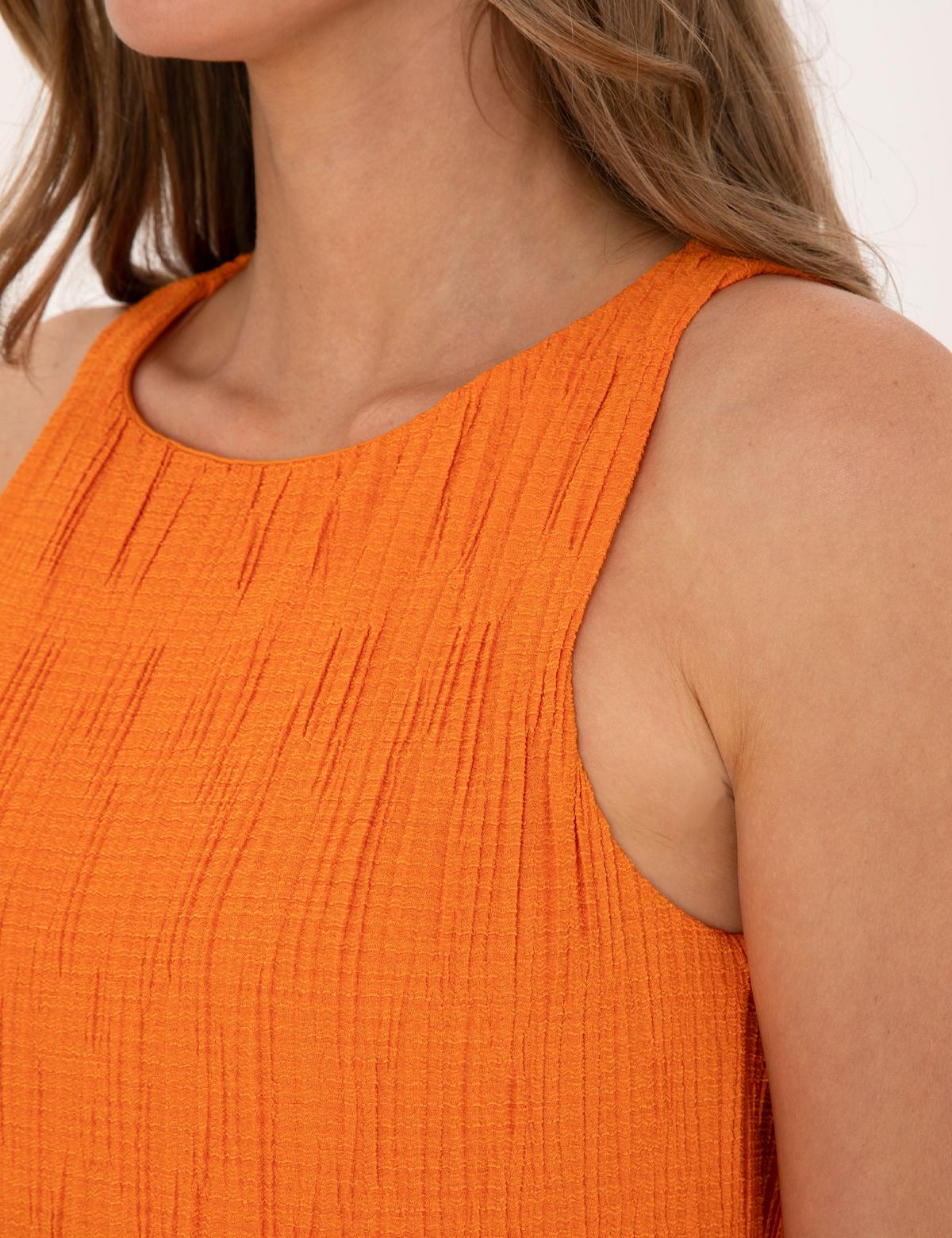 Turuncu Regular Fit Örme Elbise - 50304930012