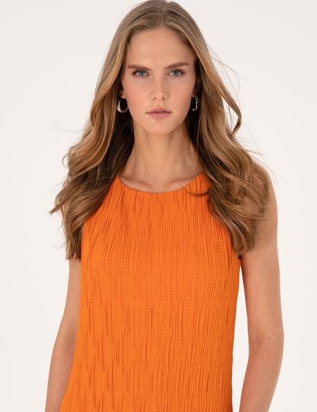 Turuncu Regular Fit Örme Elbise - 50304930012