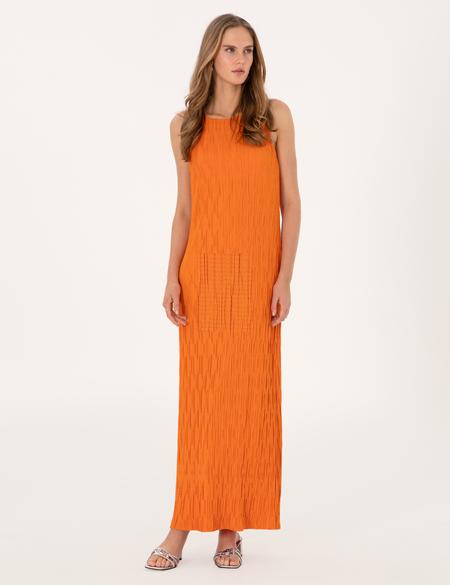 Turuncu Regular Fit Örme Elbise - 50304930012