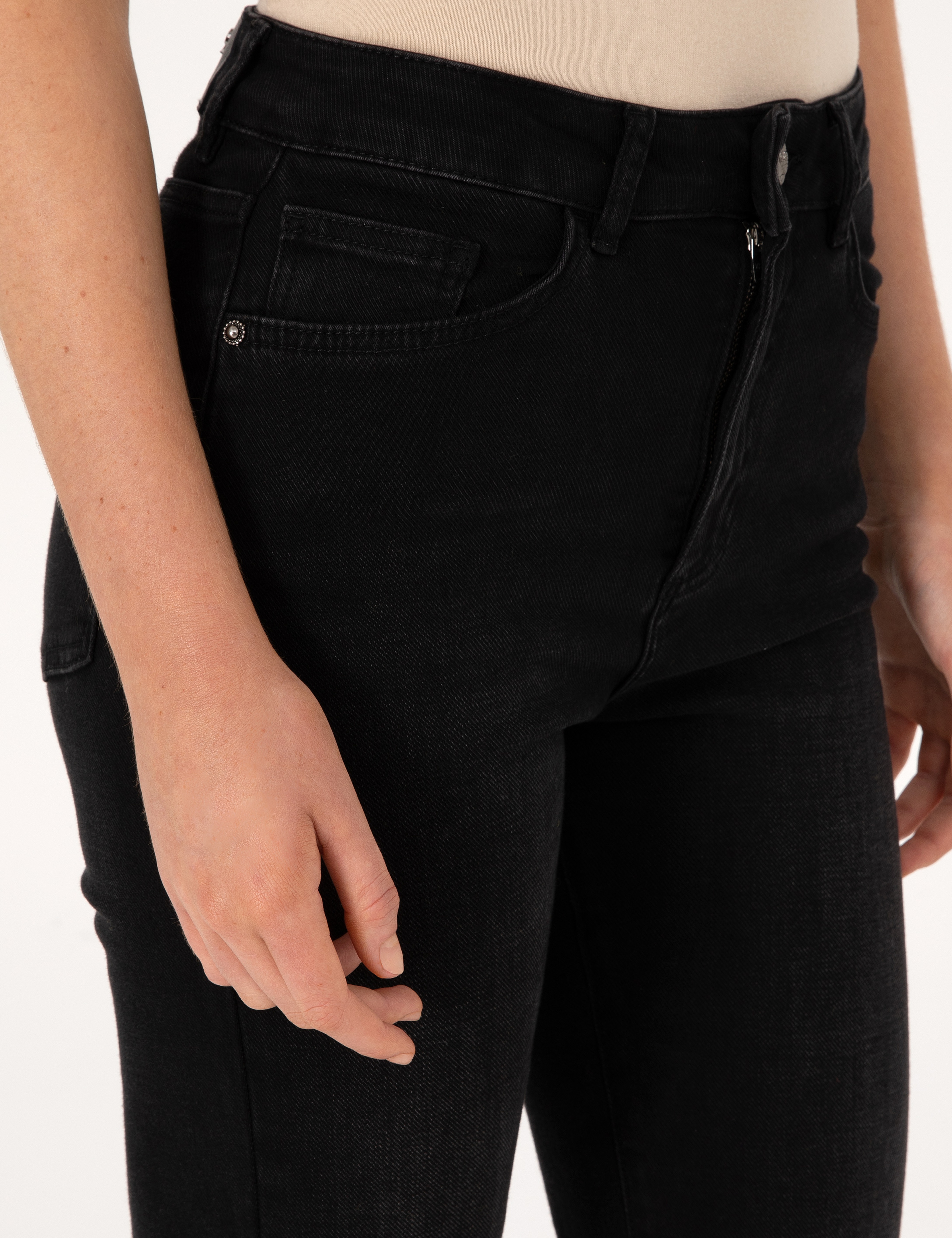 Siyah Flare Fit Jean Pantolon