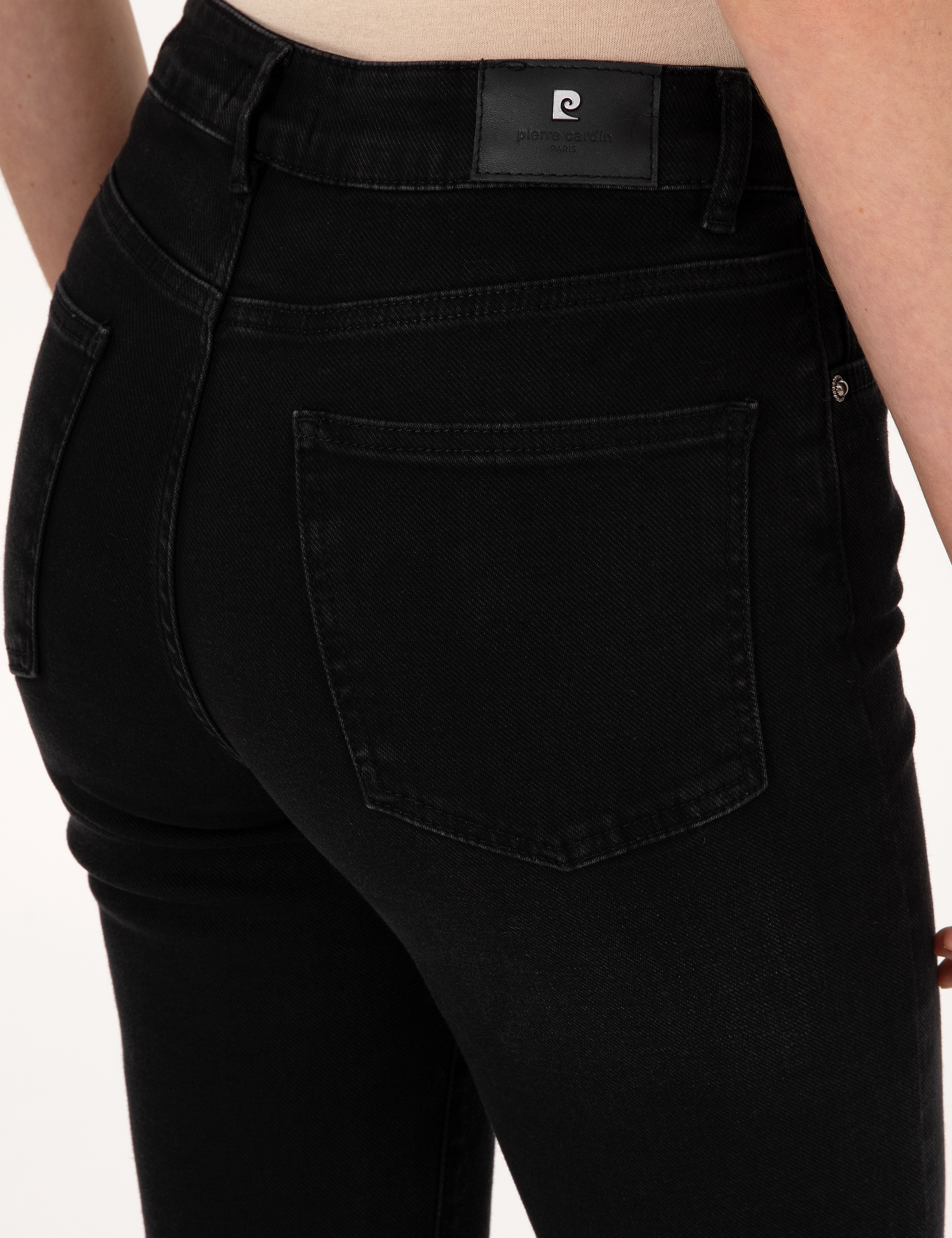 Siyah Flare Fit Jean Pantolon - Image 6