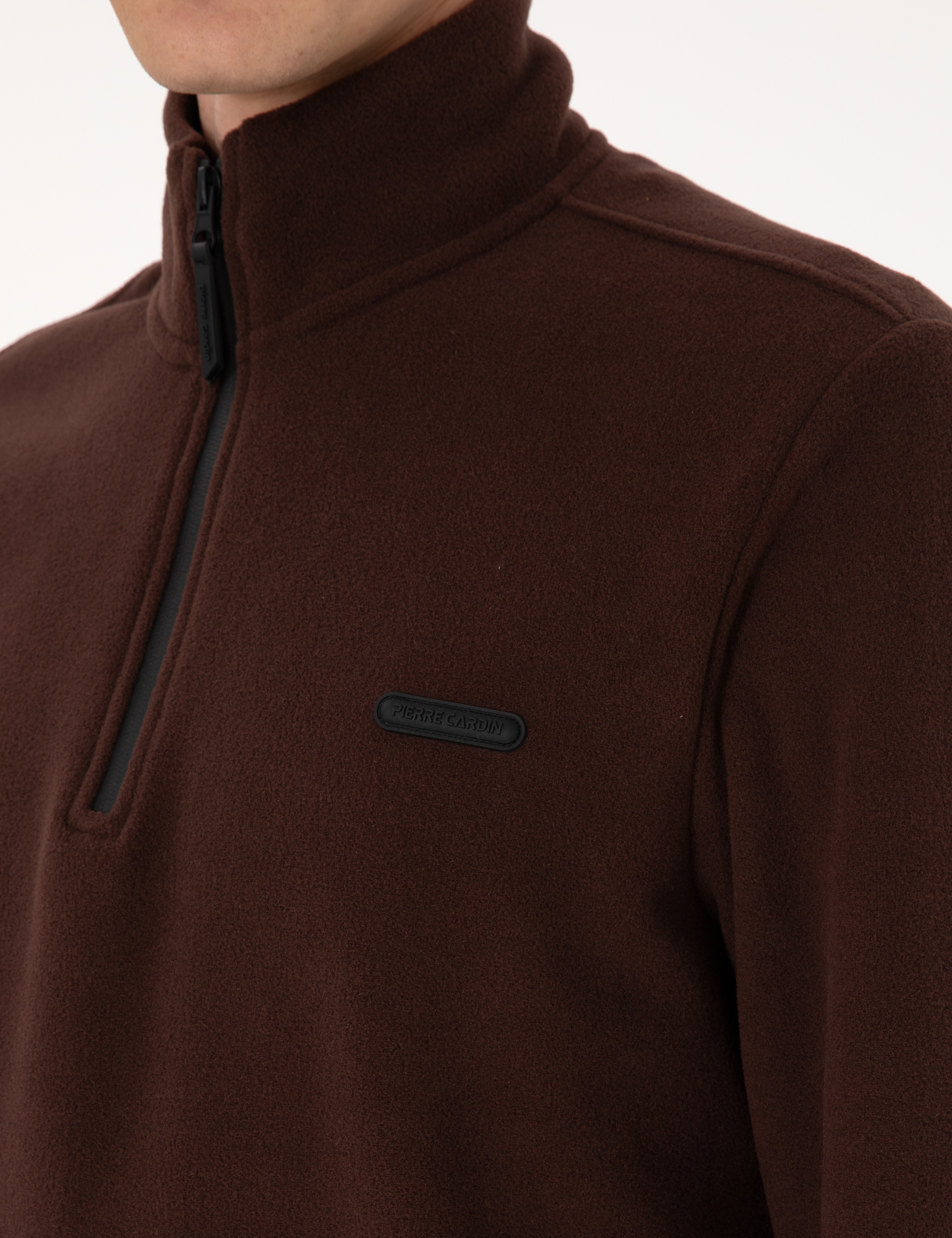 Kahverengi Regular Fit Yarım Fermuarlı Polar Sweatshirt - Image 7