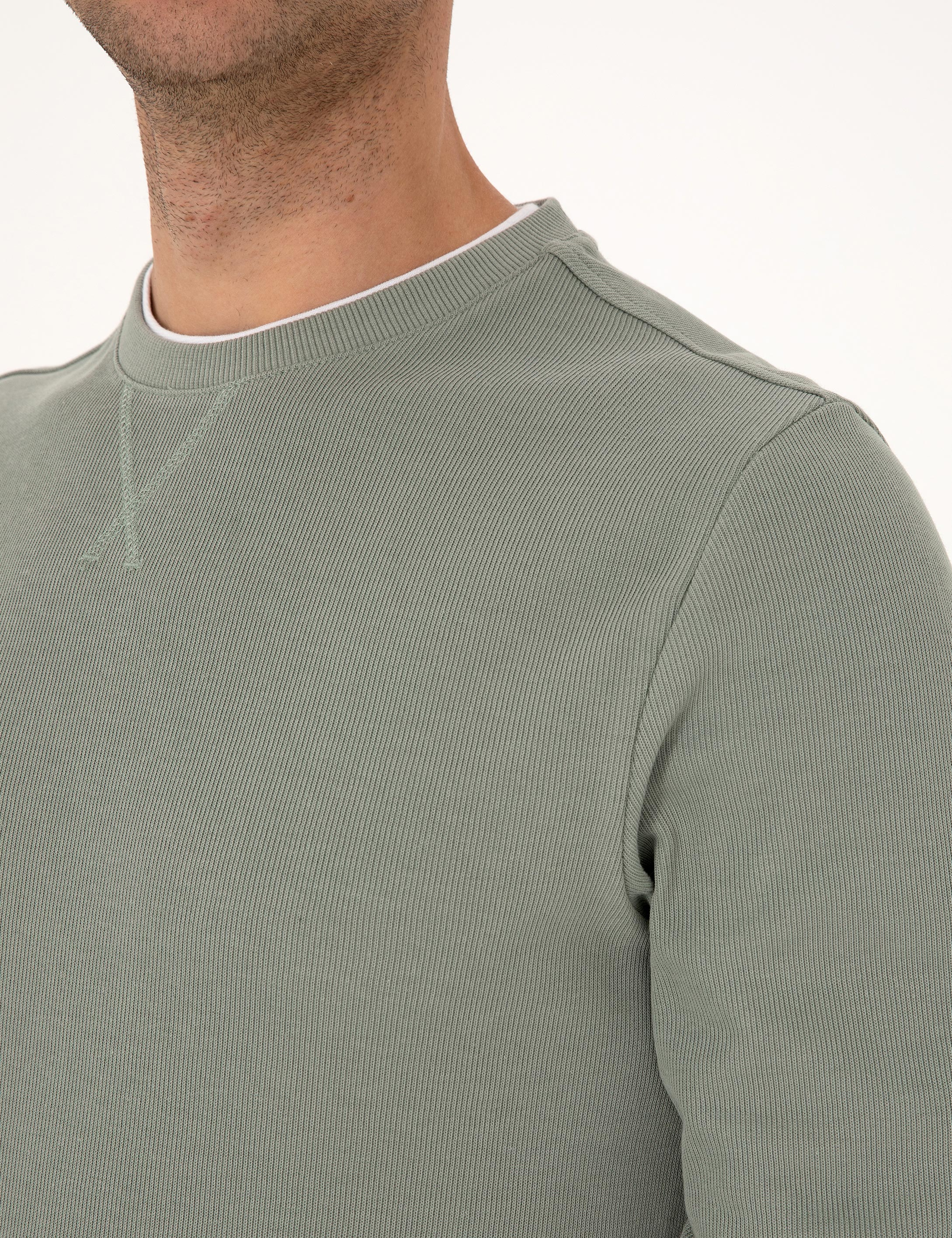 Yeşil Regular Fit Sweatshirt - Image 7