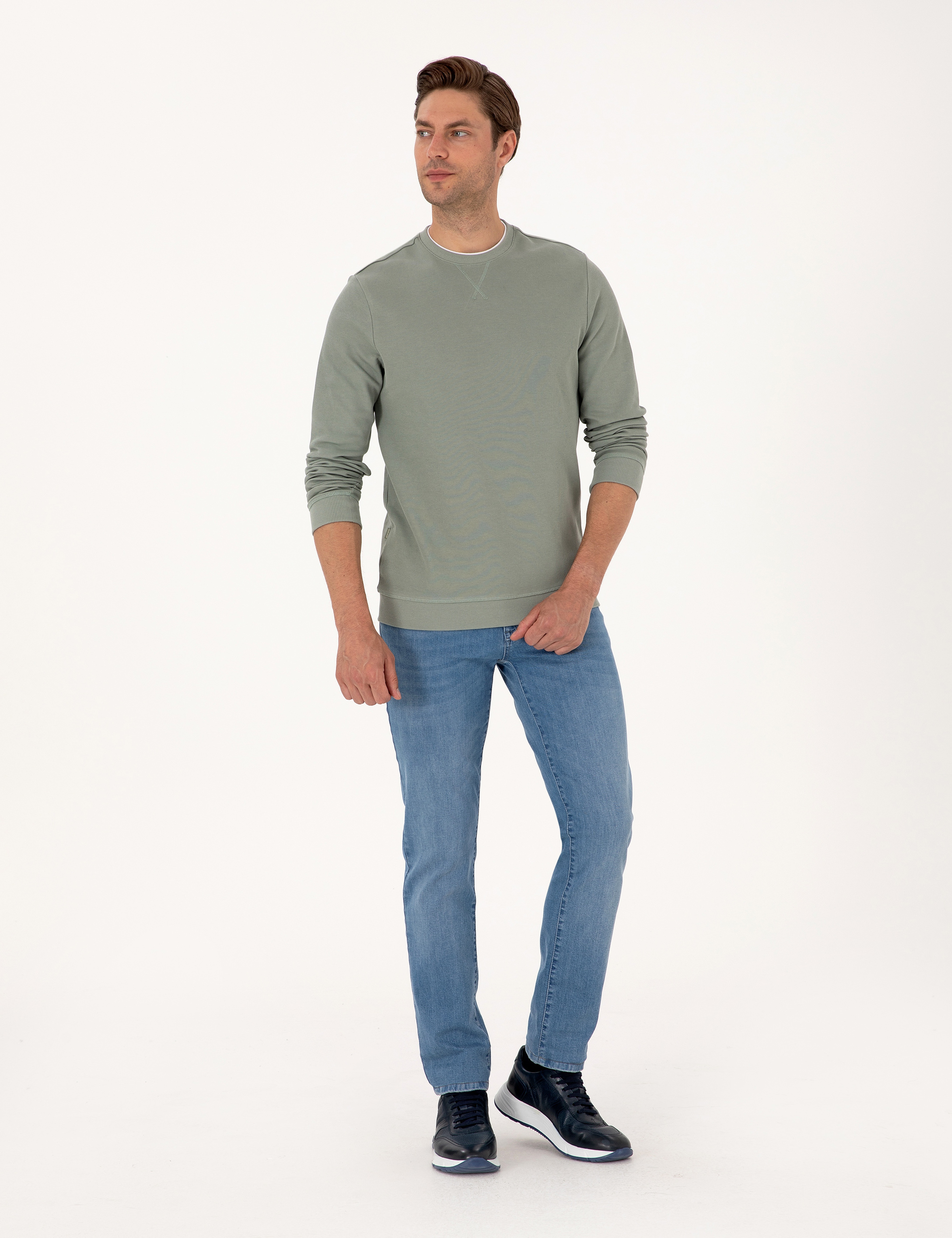 Yeşil Regular Fit Sweatshirt - Image 4