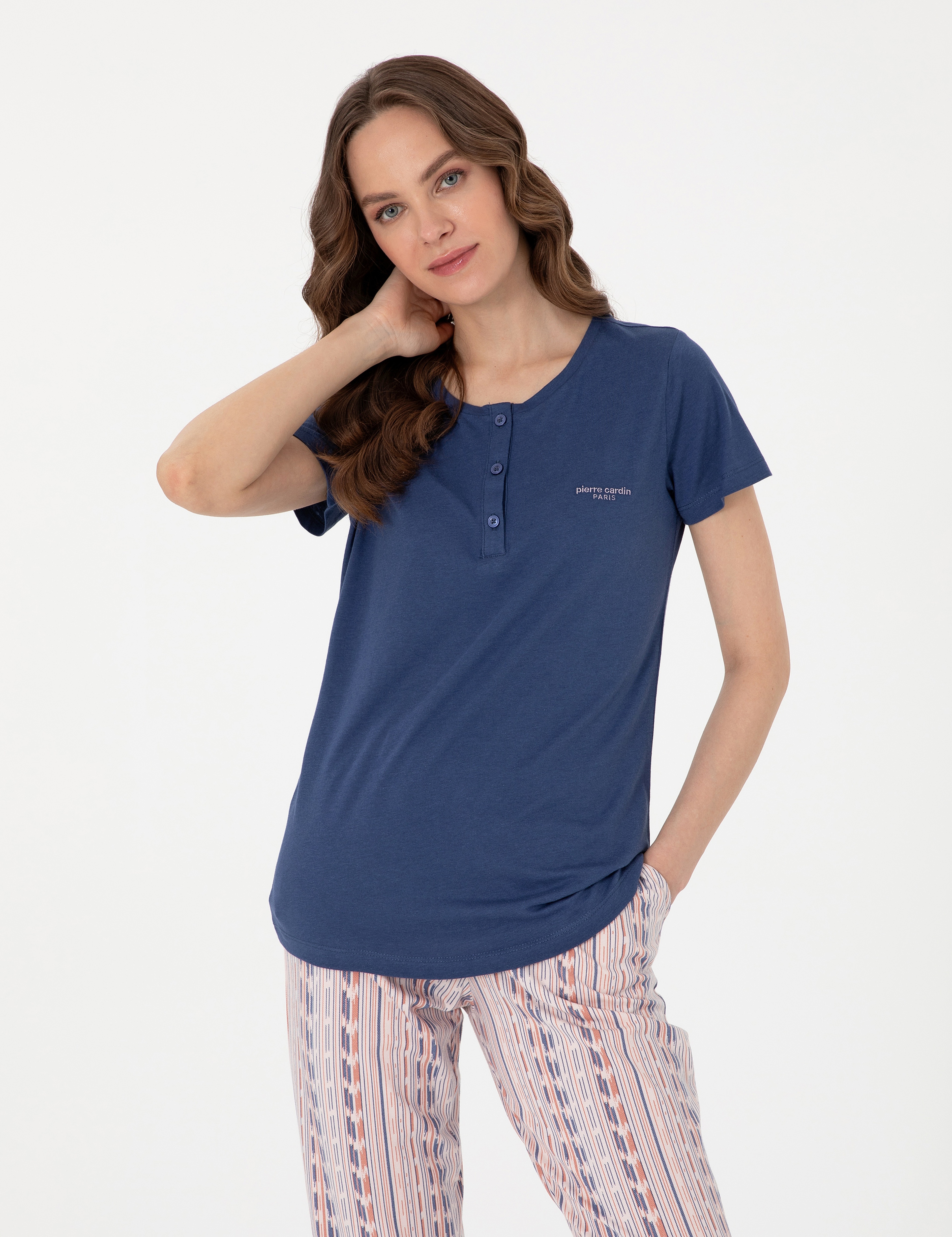 İndigo Kısakollu Pijama Takımı - Image 3