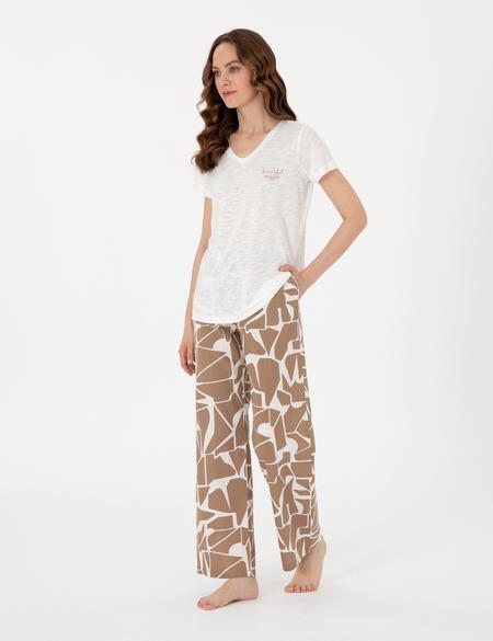 Krem Kısakollu Pijama Takımı - 50319004003