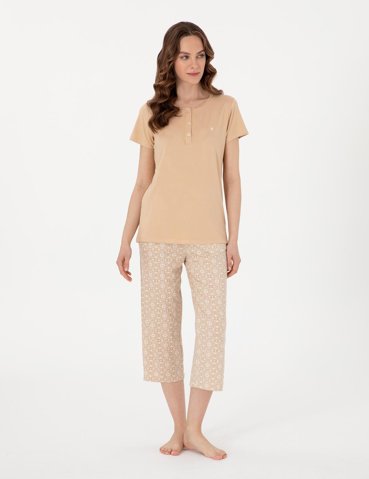 Bej Kapri Pijama Takımı - 50319045004