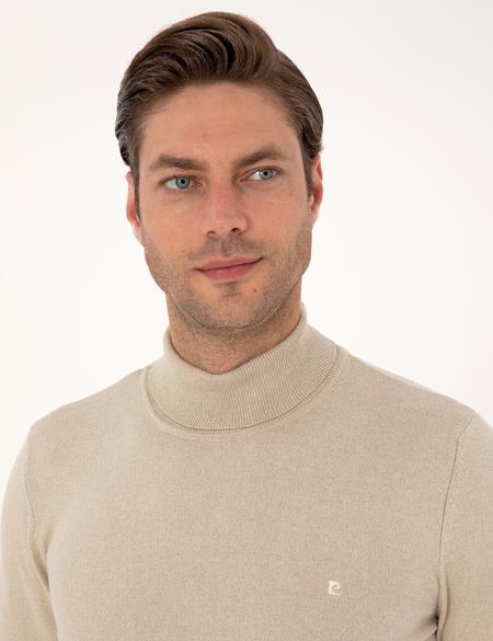 Kum Melanj Slim Fit Balıkçı Yaka Basic Triko Kazak - 50314202011