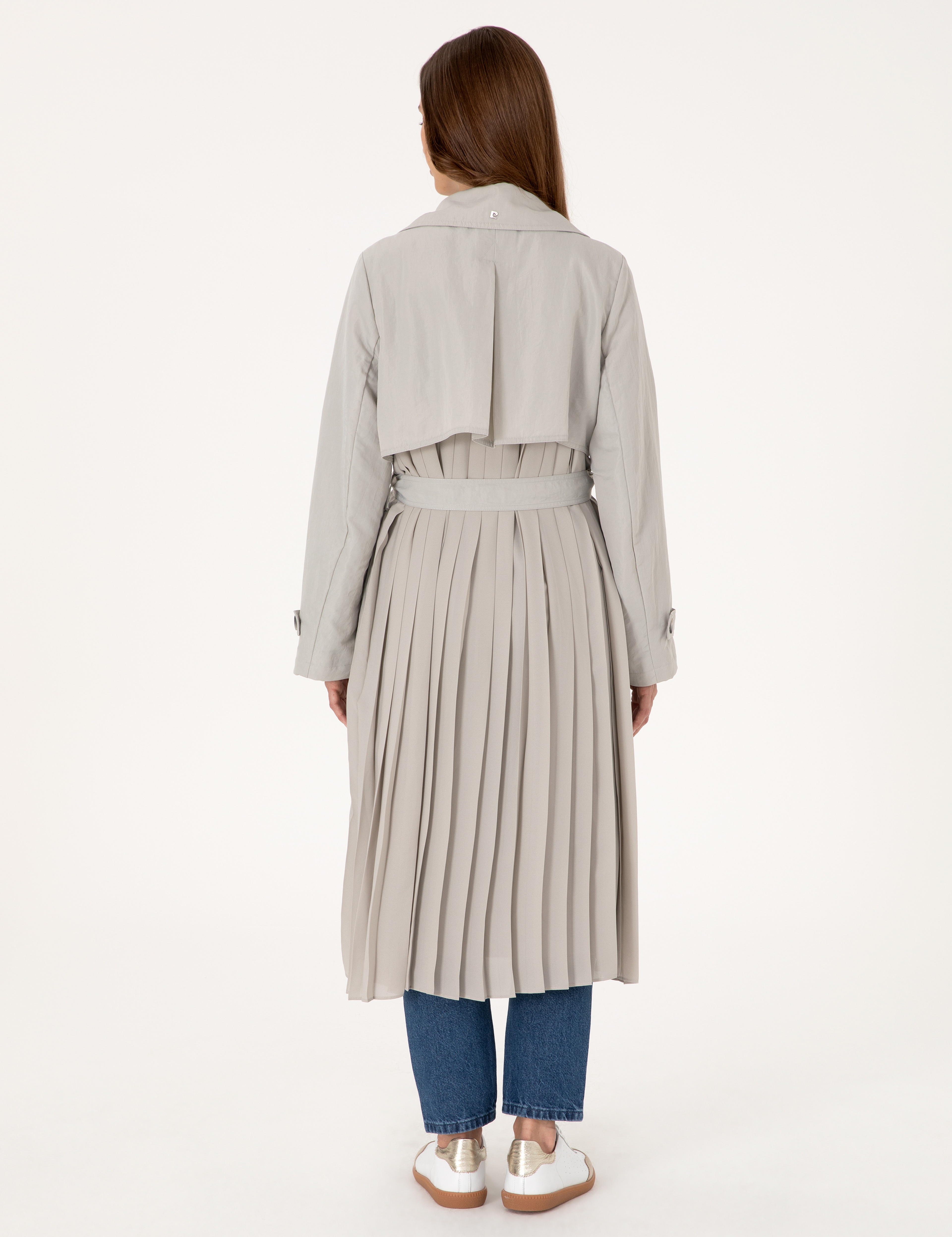 Gri Regular Fit Trençkot - Image 5