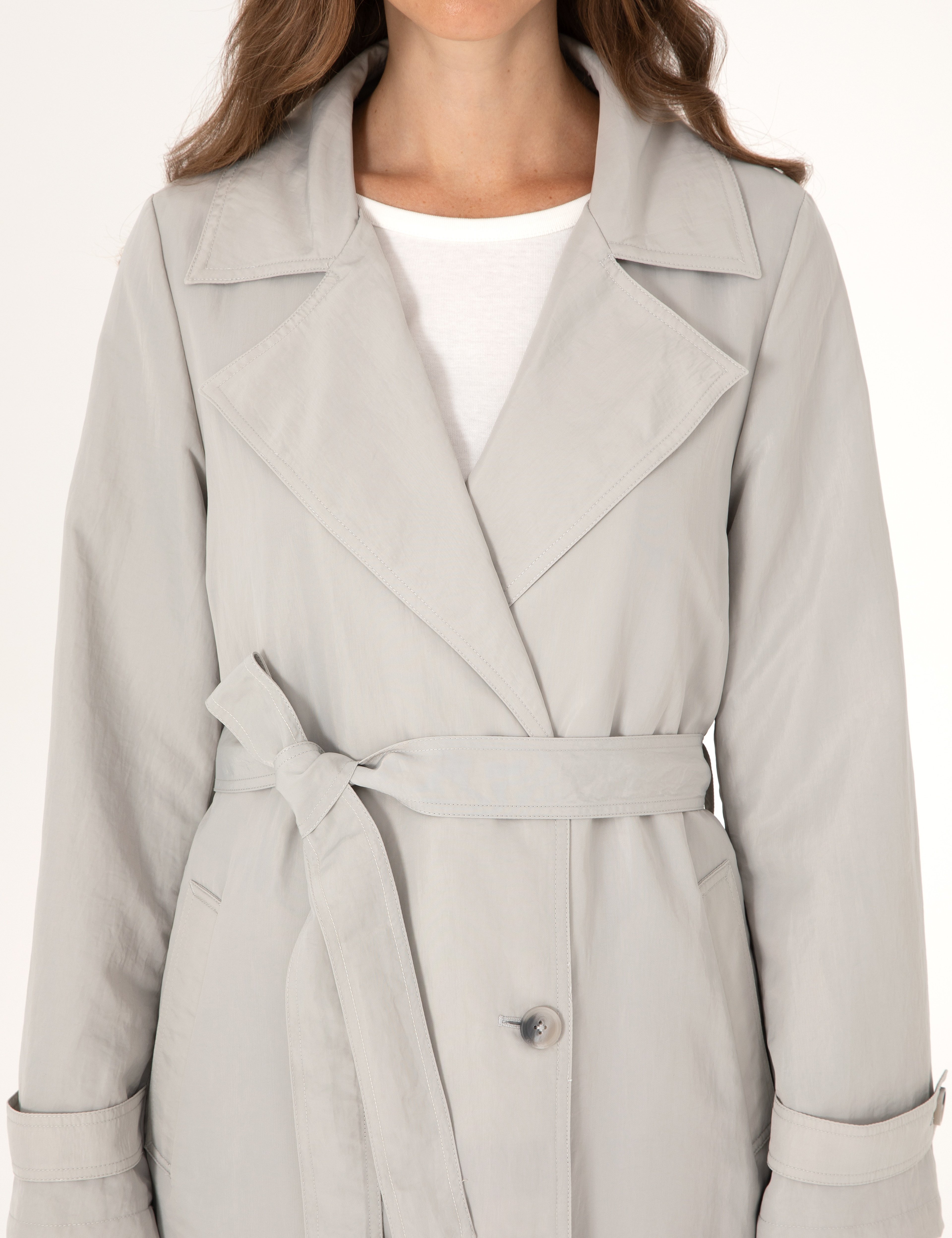 Gri Regular Fit Trençkot