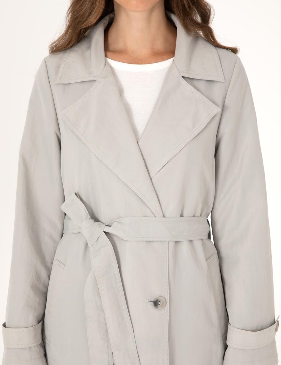 Gri Regular Fit Trençkot