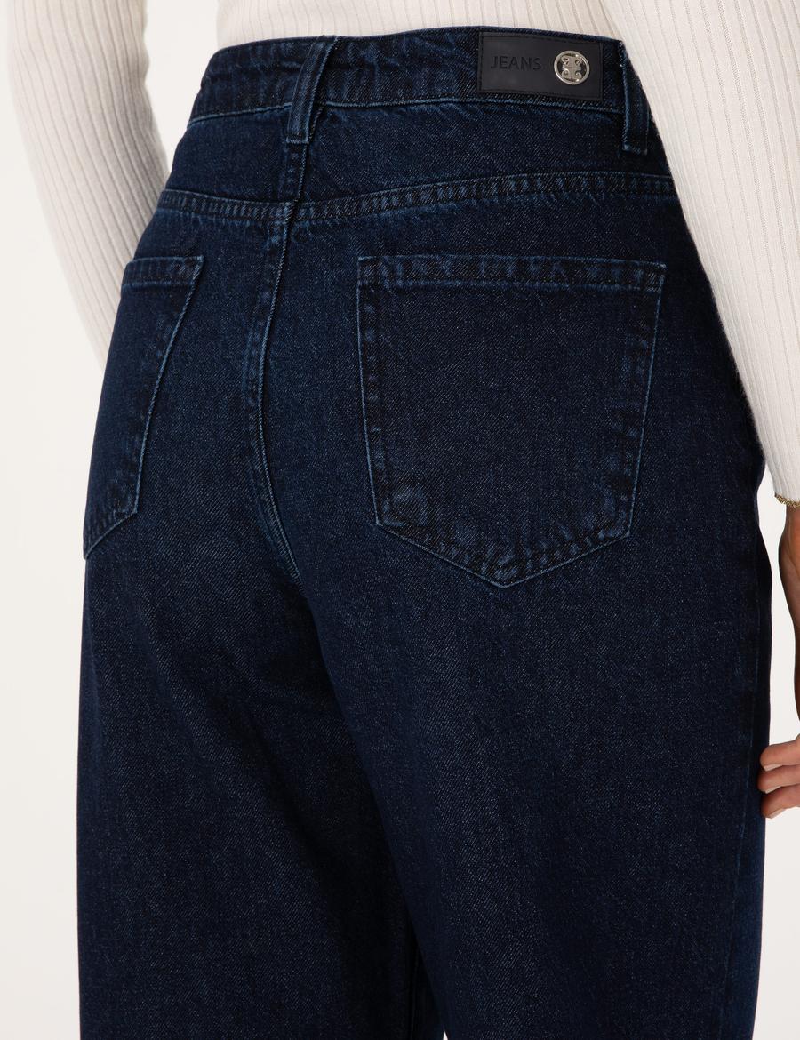 Lacivert Waist Flare Fit Jean Pantolon
