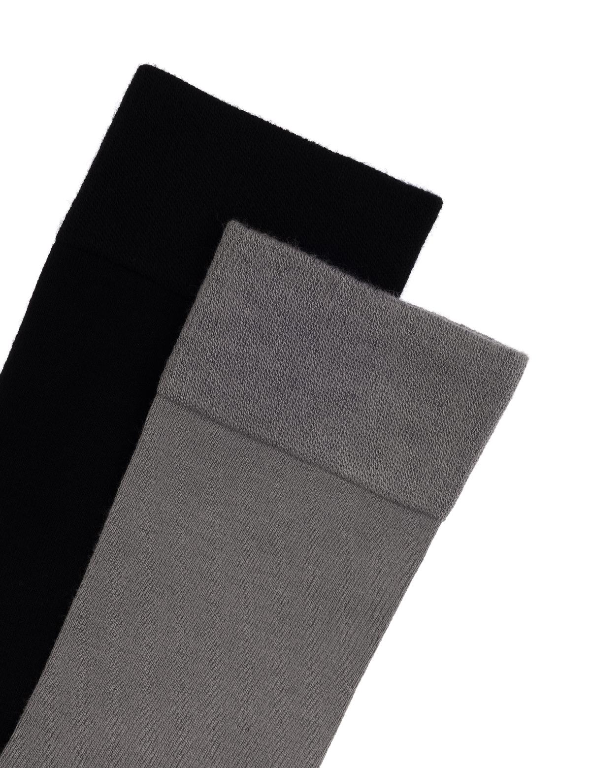 Erkek Bambu Karışımlı 2'li Paket Gri Soket Basic Çorap - 50308478007