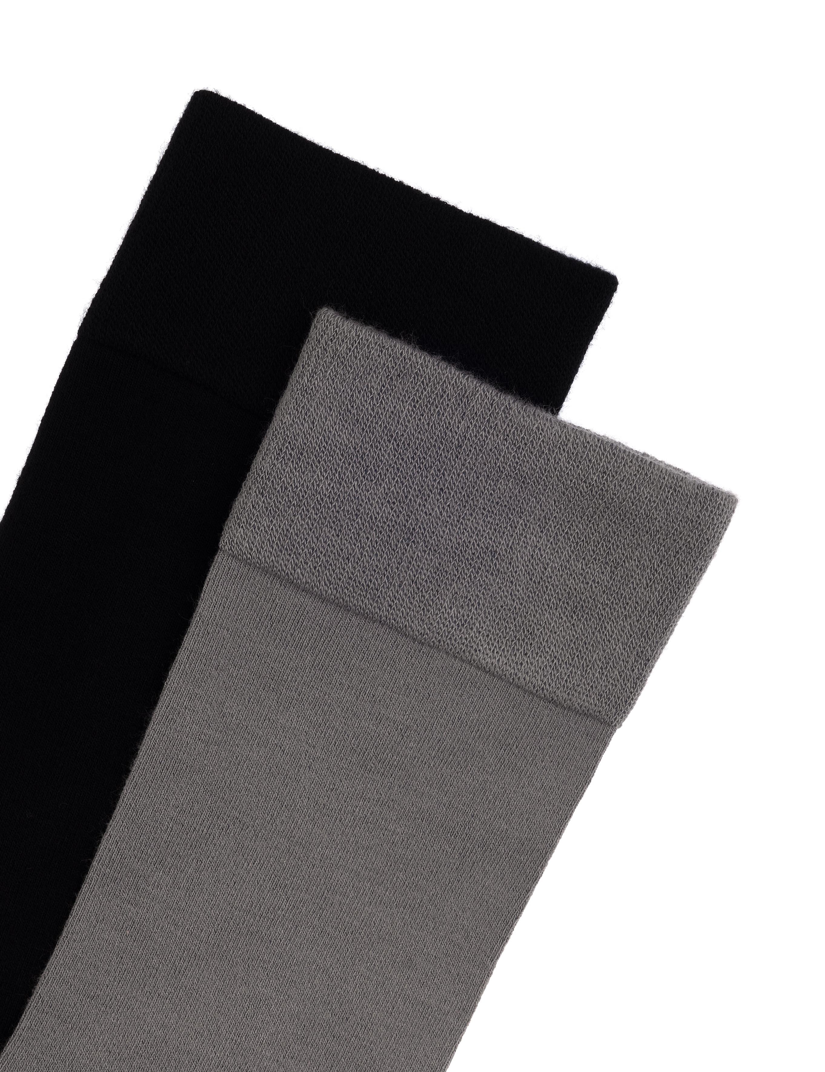 Erkek Bambu Karışımlı 2'li Paket Gri Soket Basic Çorap