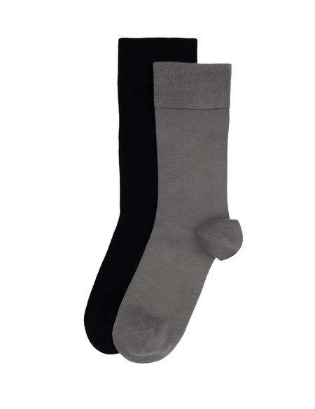 Erkek Bambu Karışımlı 2'li Paket Gri Soket Basic Çorap - 50308478007