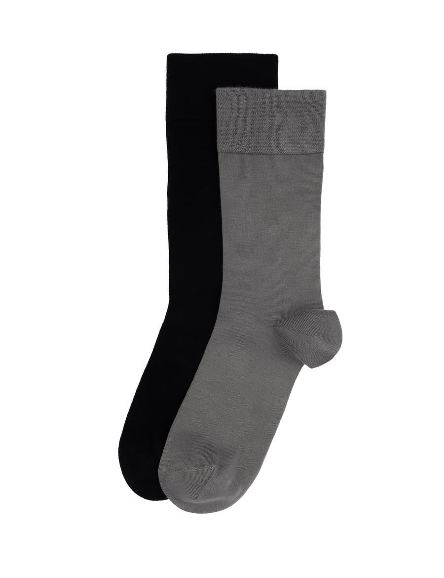 Erkek Bambu Karışımlı 2'li Paket Gri Soket Basic Çorap