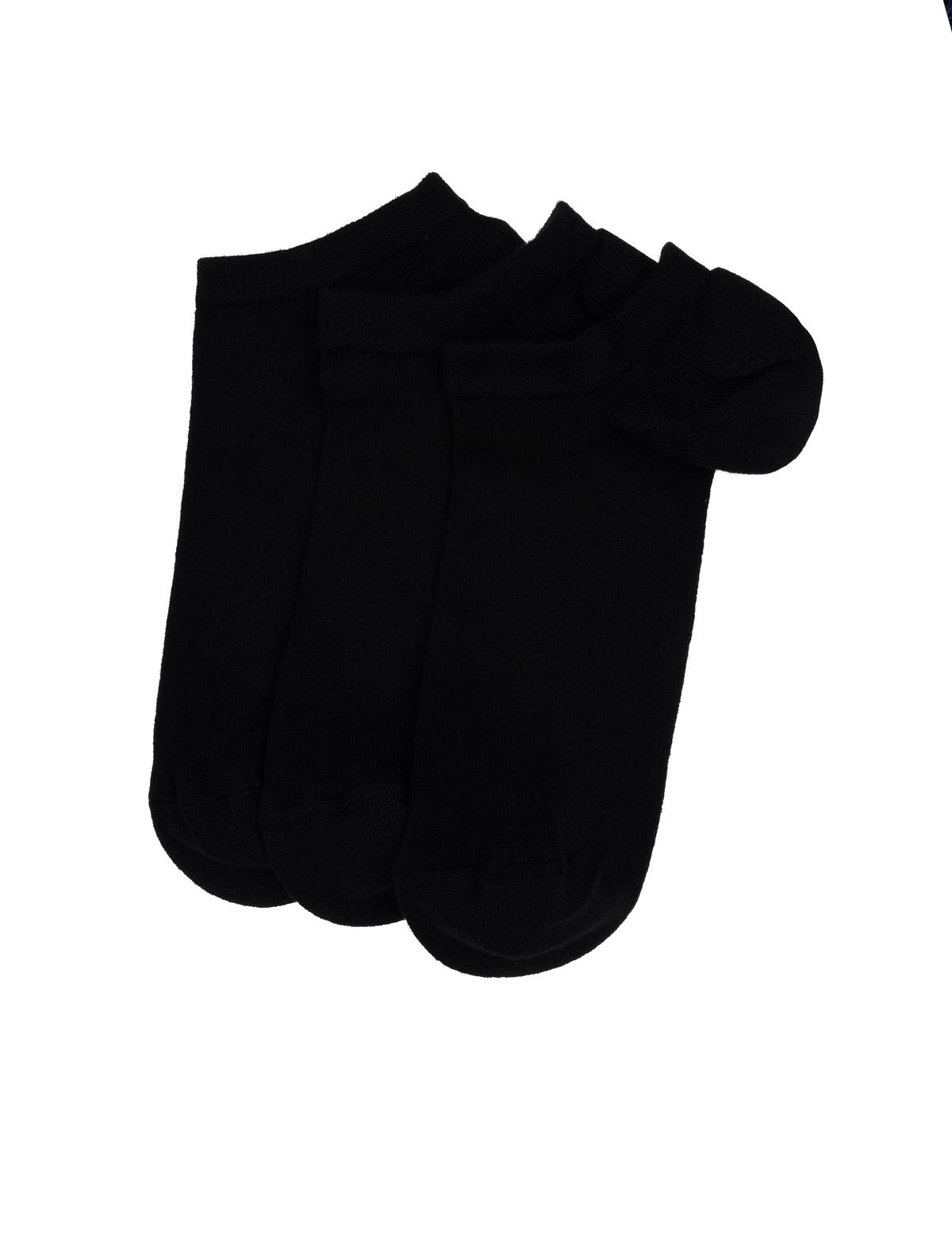 Erkek Bambu Karışımlı 3'lü Paket Siyah Patik Basic Çorap