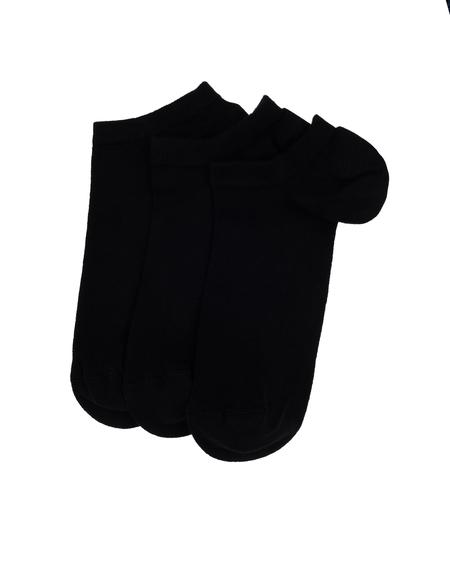 Erkek Bambu Karışımlı 3'lü Paket Siyah Patik Basic Çorap - 50308479005