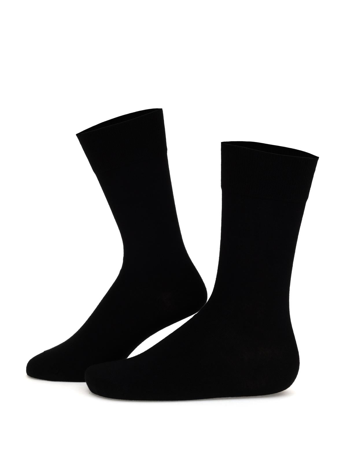 Erkek Bambu Karışımlı 2'li Paket Siyah Soket Basic Çorap - 50308478004