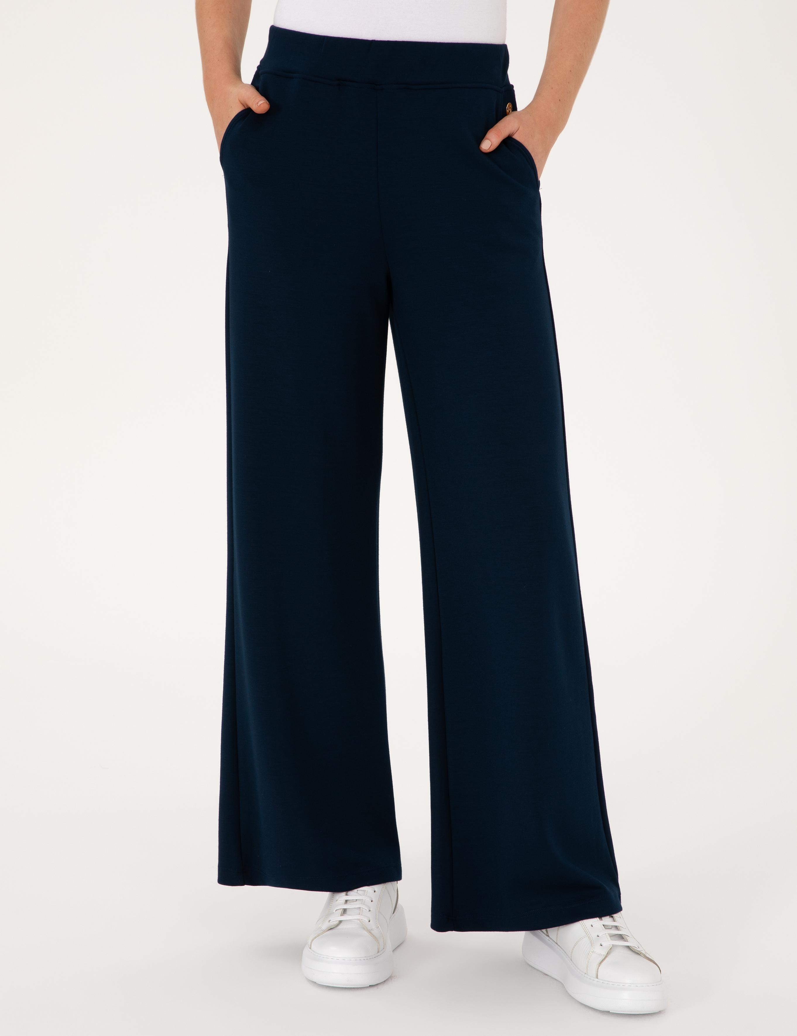 Lacivert Flare Fit Modal Karışımlı Eşofman Altı