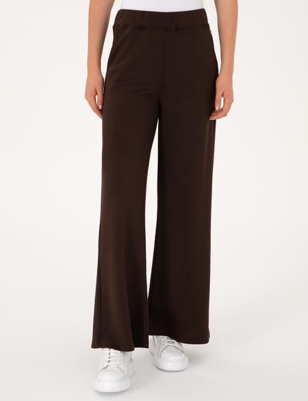 Kahverengi Flare Fit Modal Karışımlı Eşofman Altı - 50314962017