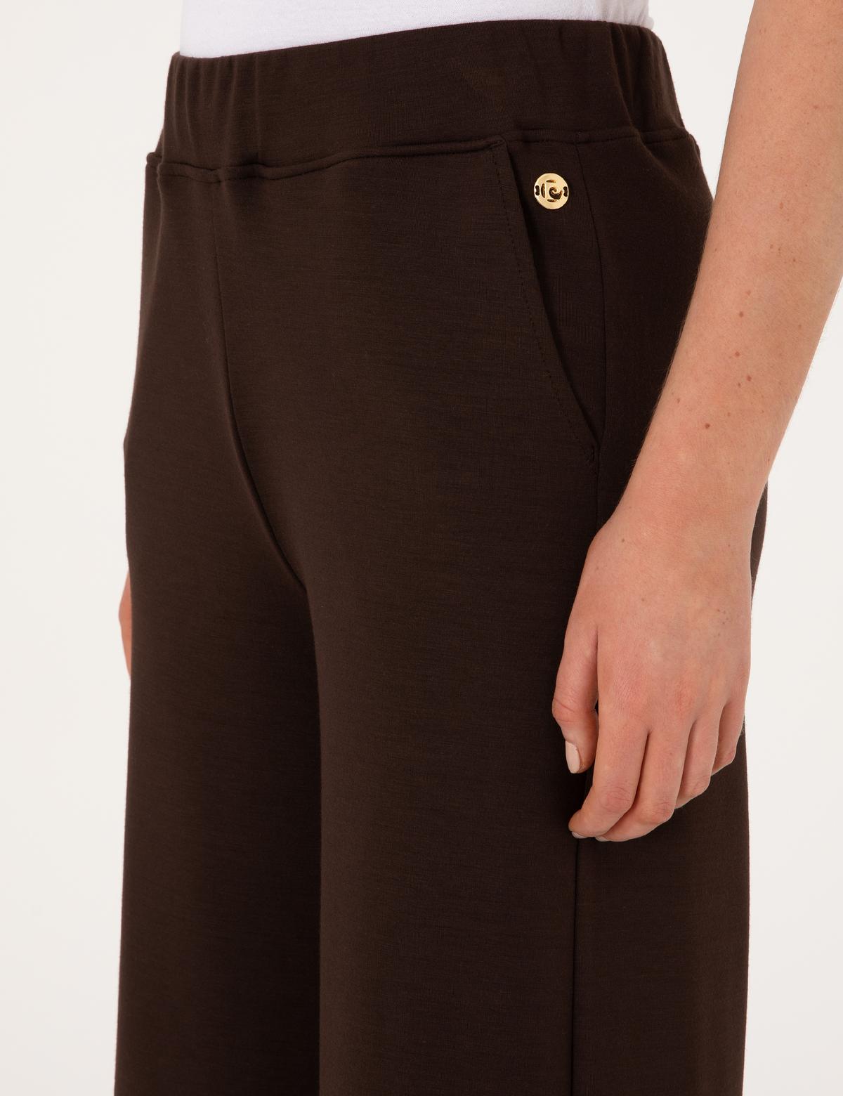 Kahverengi Flare Fit Modal Karışımlı Eşofman Altı - 50314962017