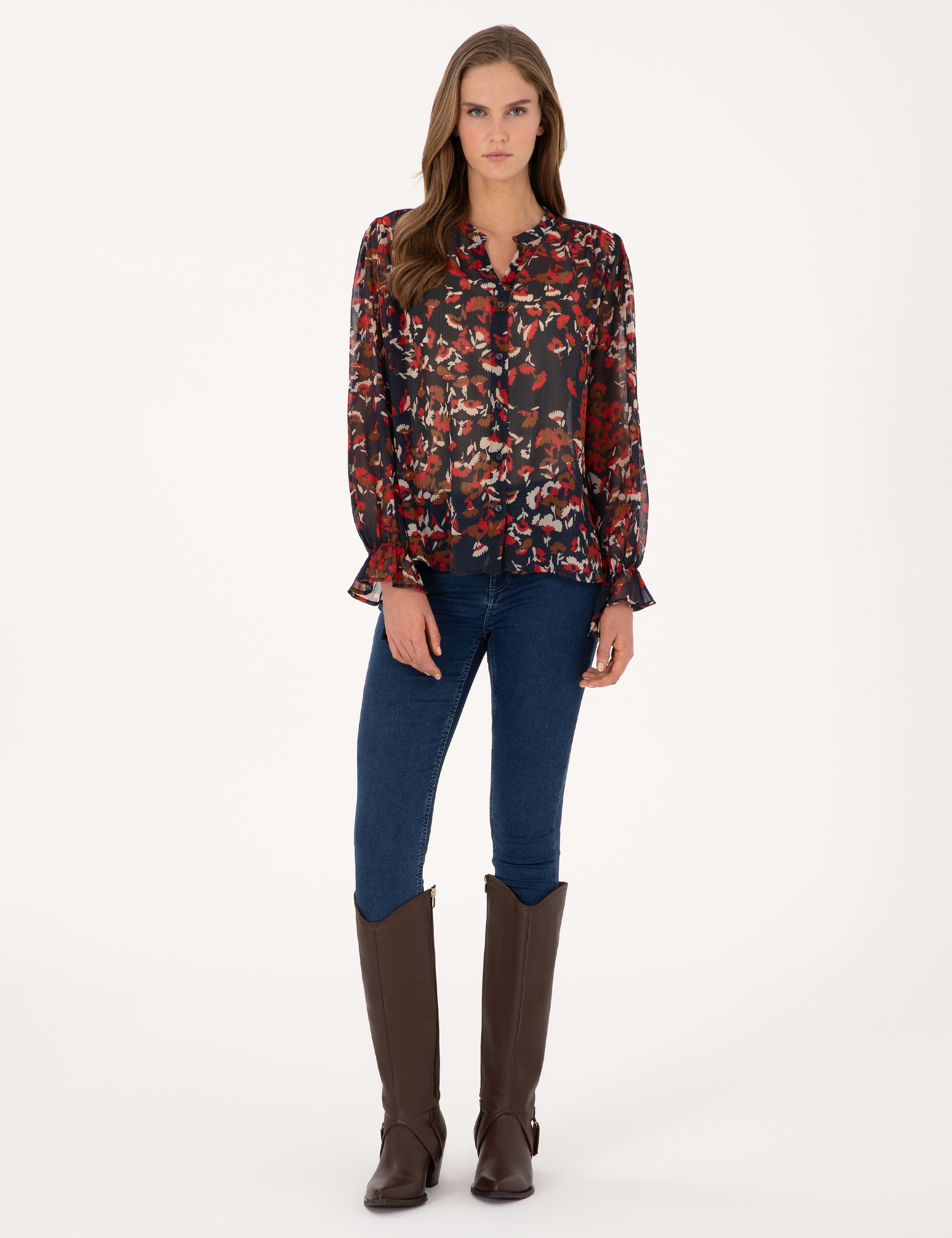 Lacivert Comfort Fit Bluz