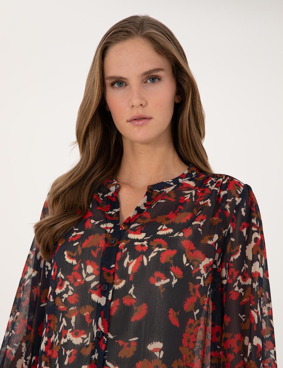 Lacivert Comfort Fit Bluz