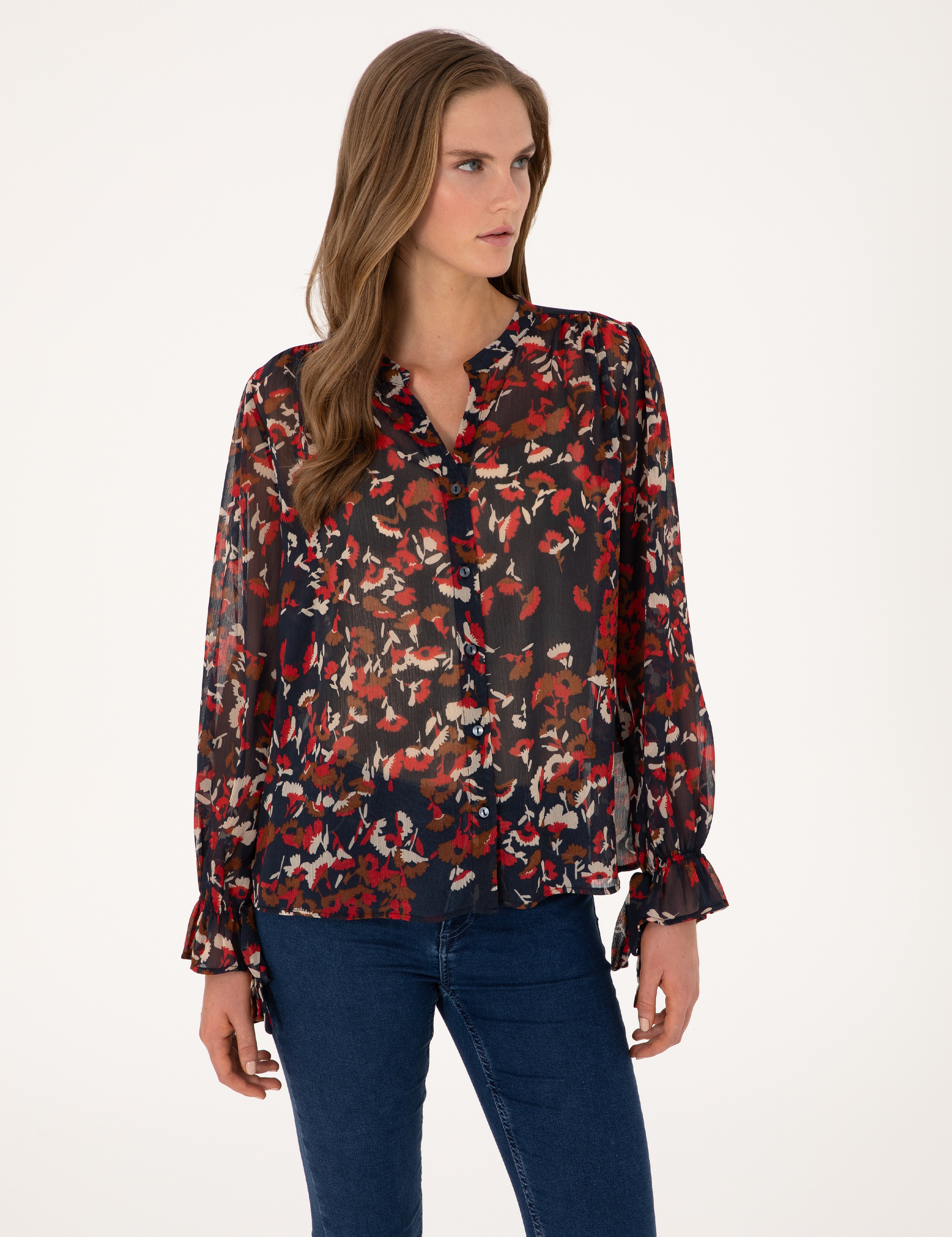 Lacivert Comfort Fit Bluz - Image 1