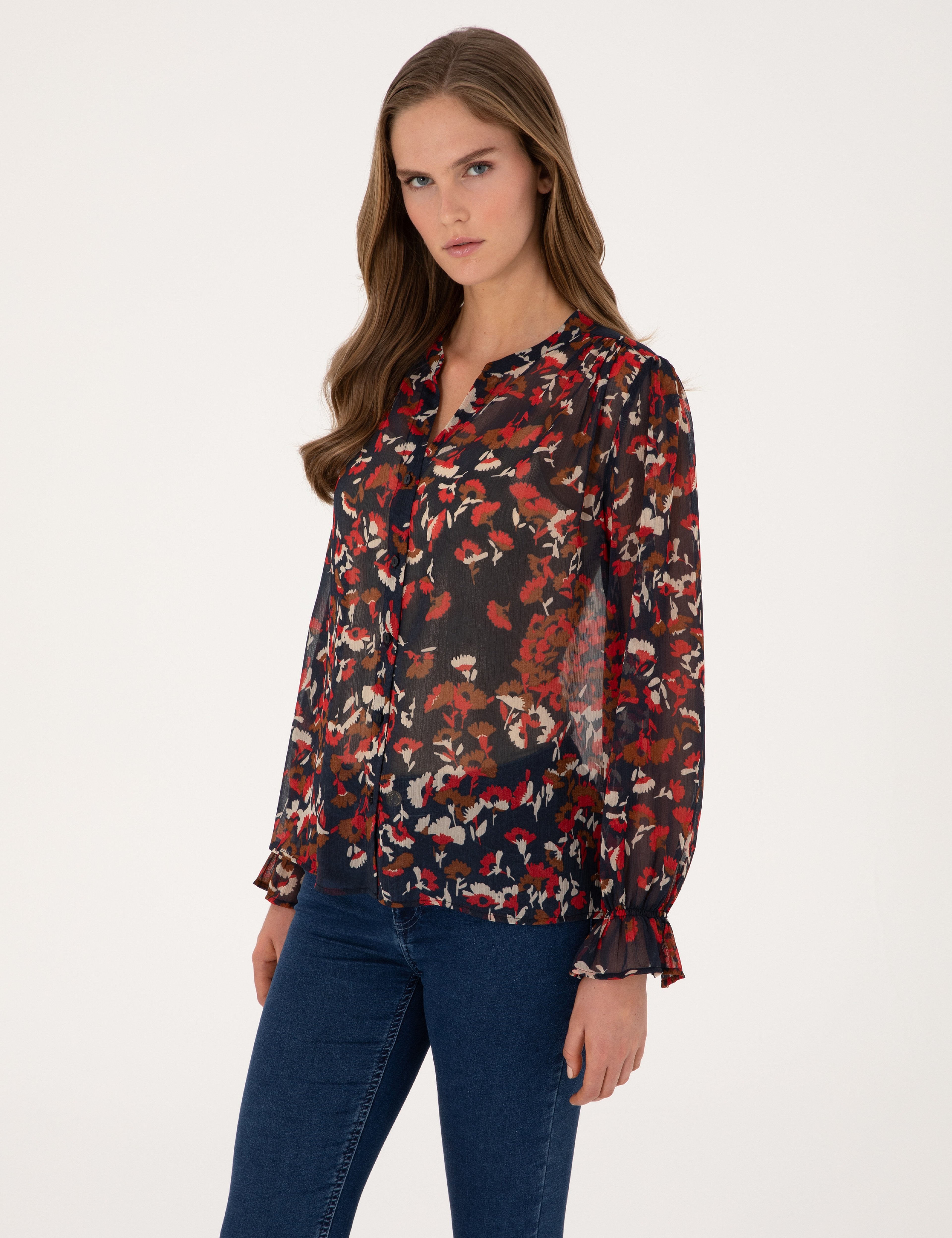 Lacivert Comfort Fit Bluz