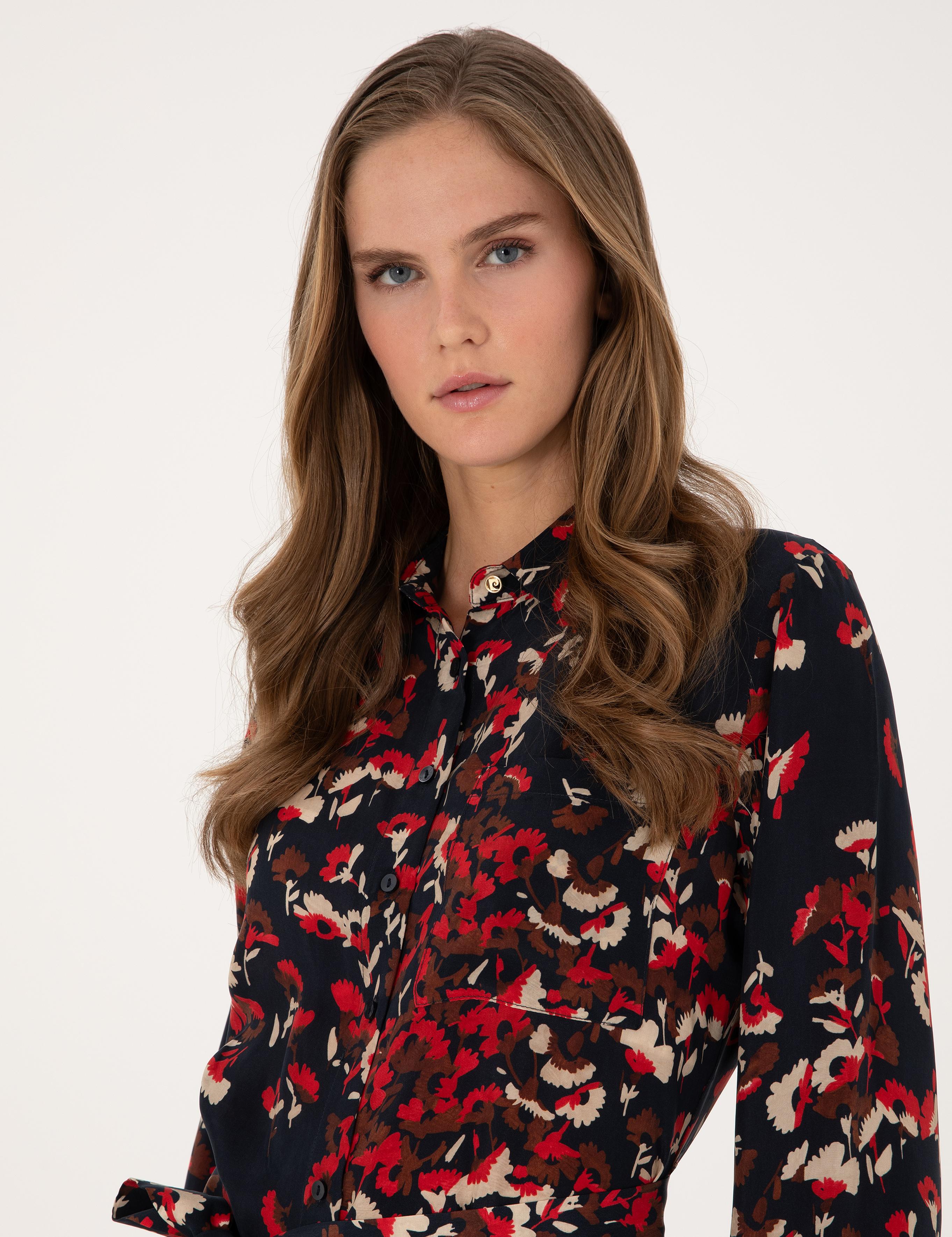 Lacivert Comfort Fit Dokuma Elbise