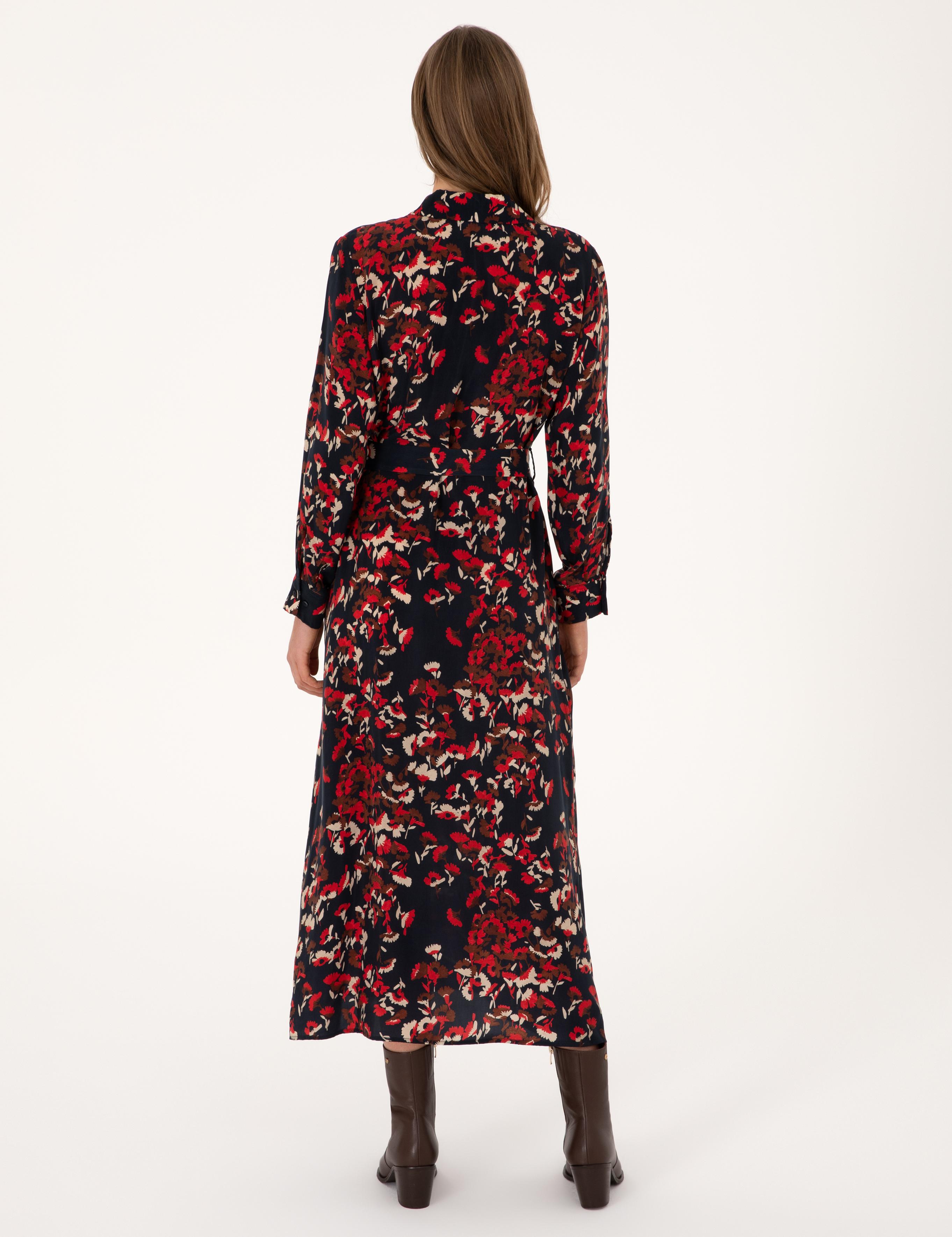 Lacivert Comfort Fit Dokuma Elbise