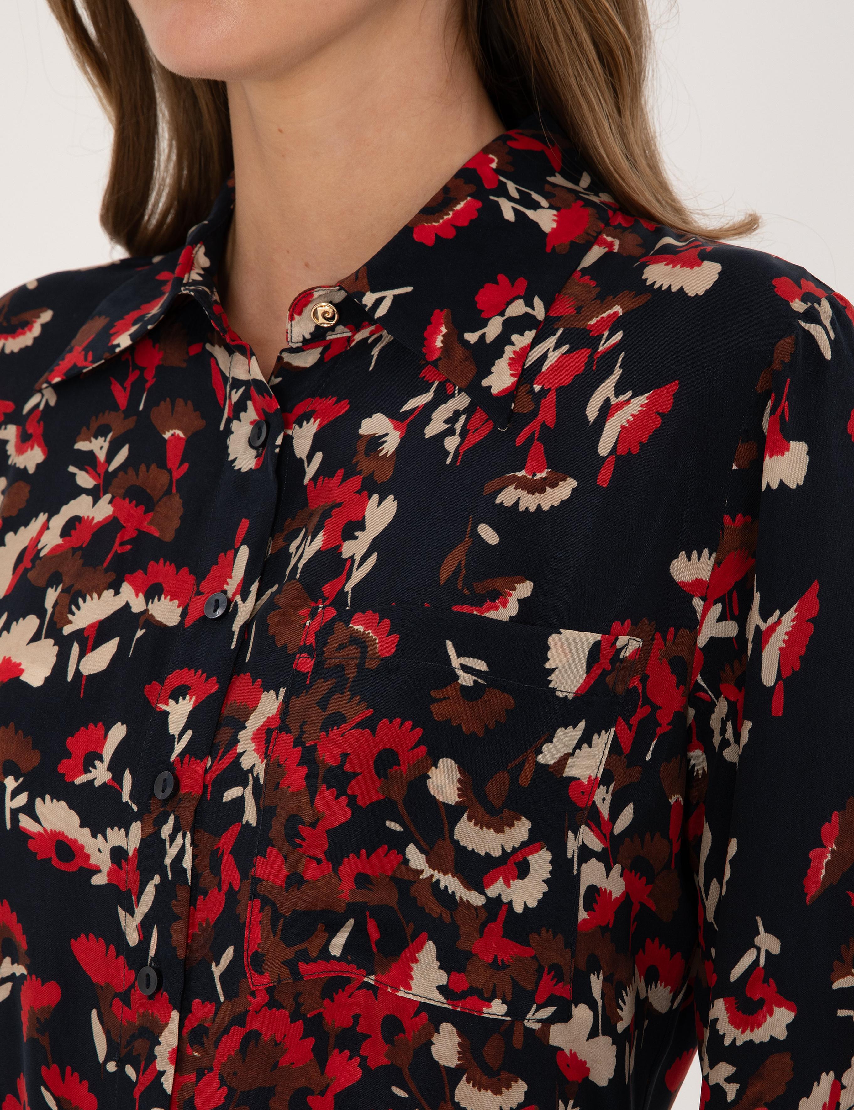 Lacivert Comfort Fit Dokuma Elbise