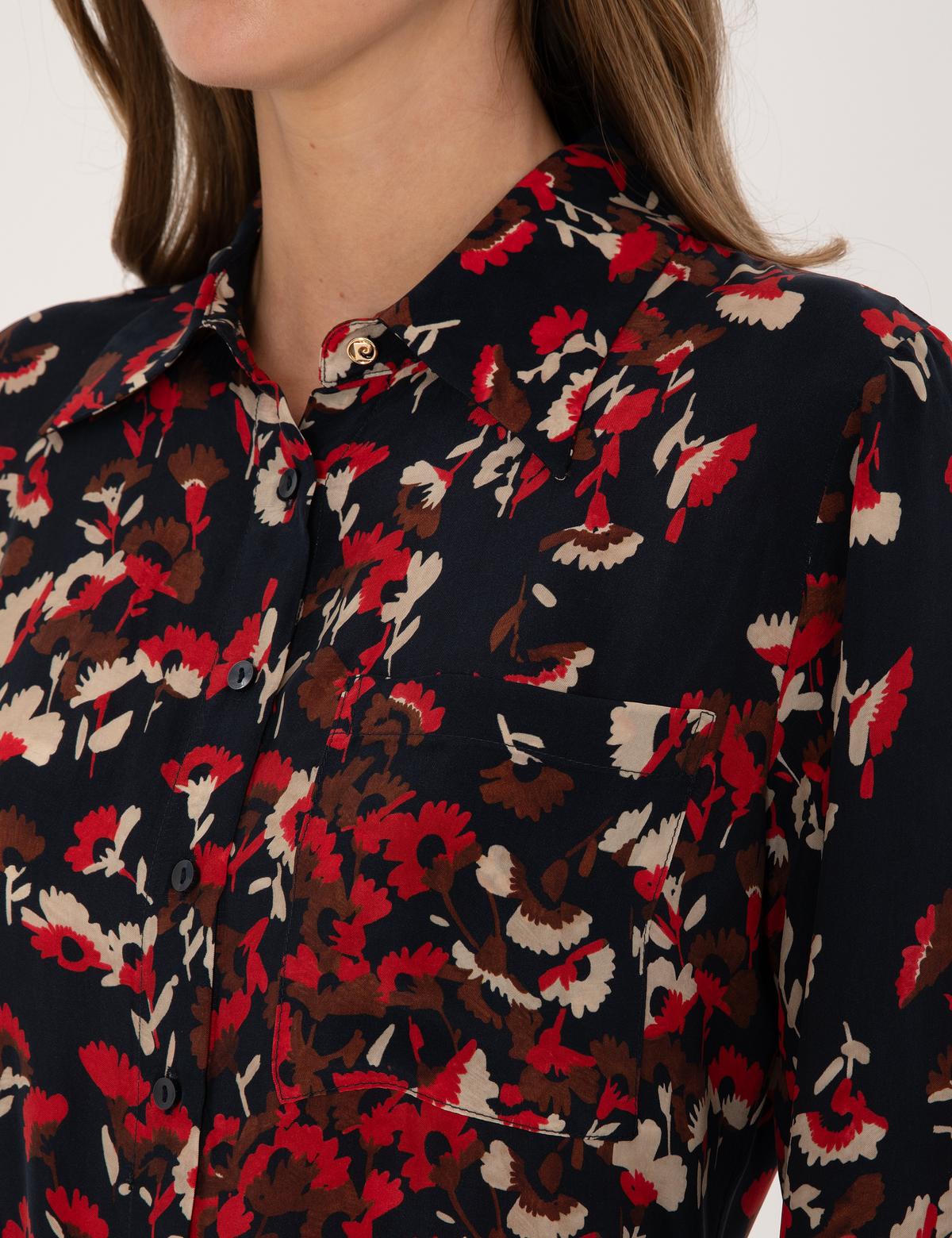 Lacivert Comfort Fit Dokuma Elbise - 50314131002