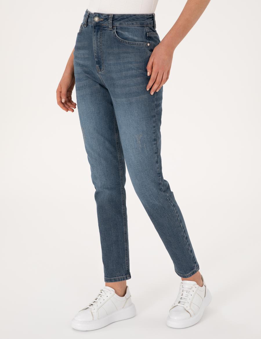 İndigo Jean Pantolon