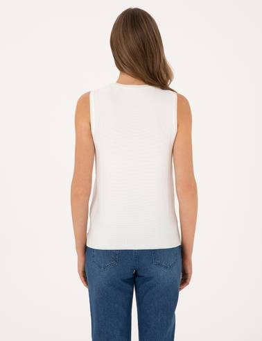 Beyaz Slim Fit Kazak