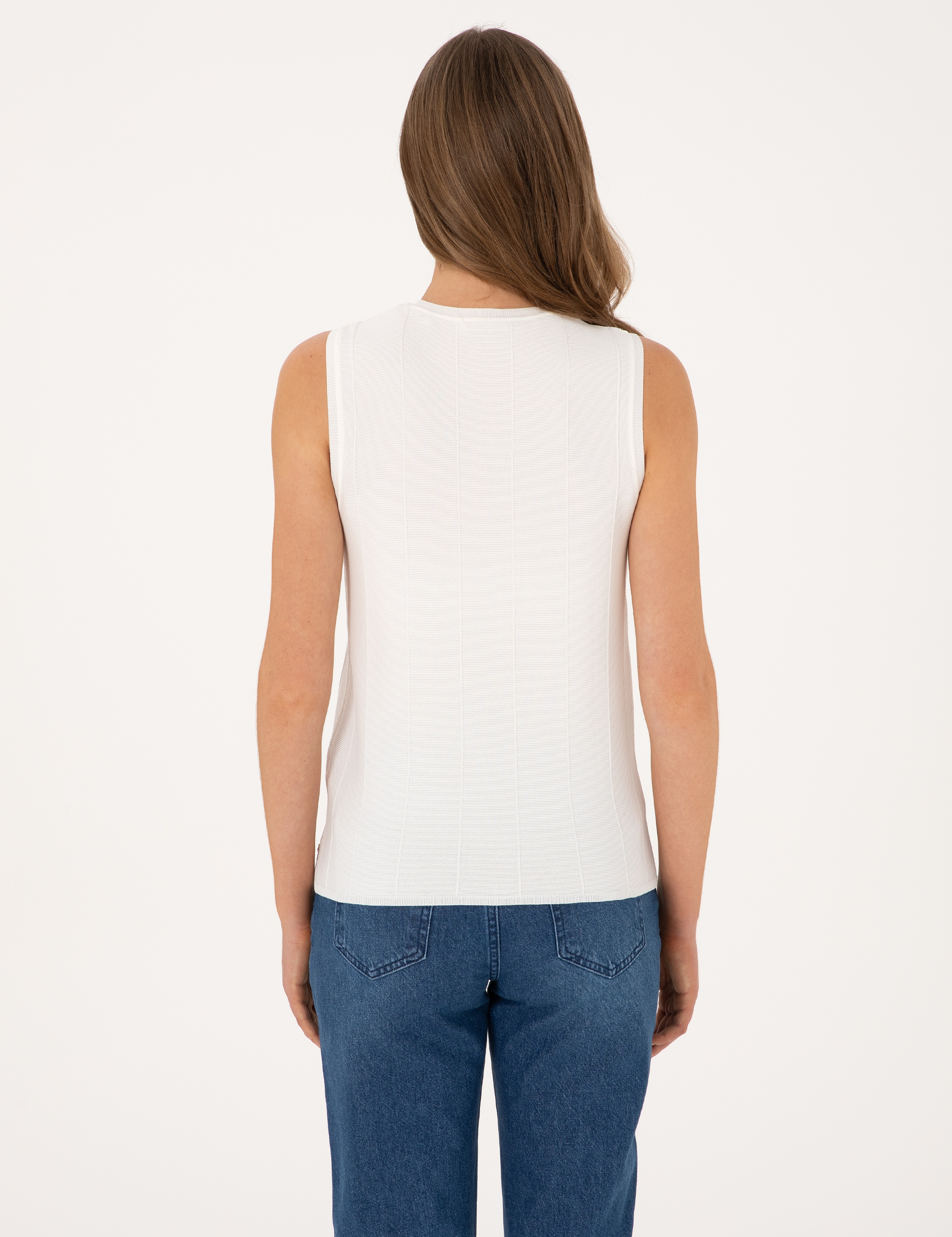 Beyaz Slim Fit Kazak - Image 5