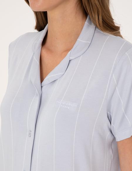 Mavi Kısakollu Gömlek Pijama Takımı - 50319048003