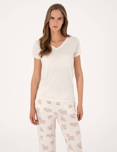 Krem Pijama Takımı